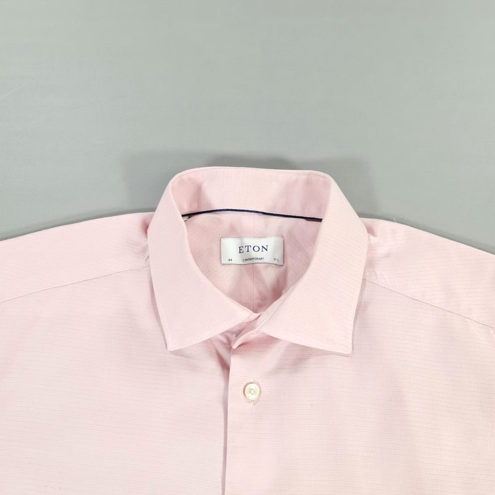 Eton ETON Mens Shirt Pink 17.5 Cotton Button Up Double Cuffs Mens Size US XXL / EU 58 / 5 - 2 Thumbnail
