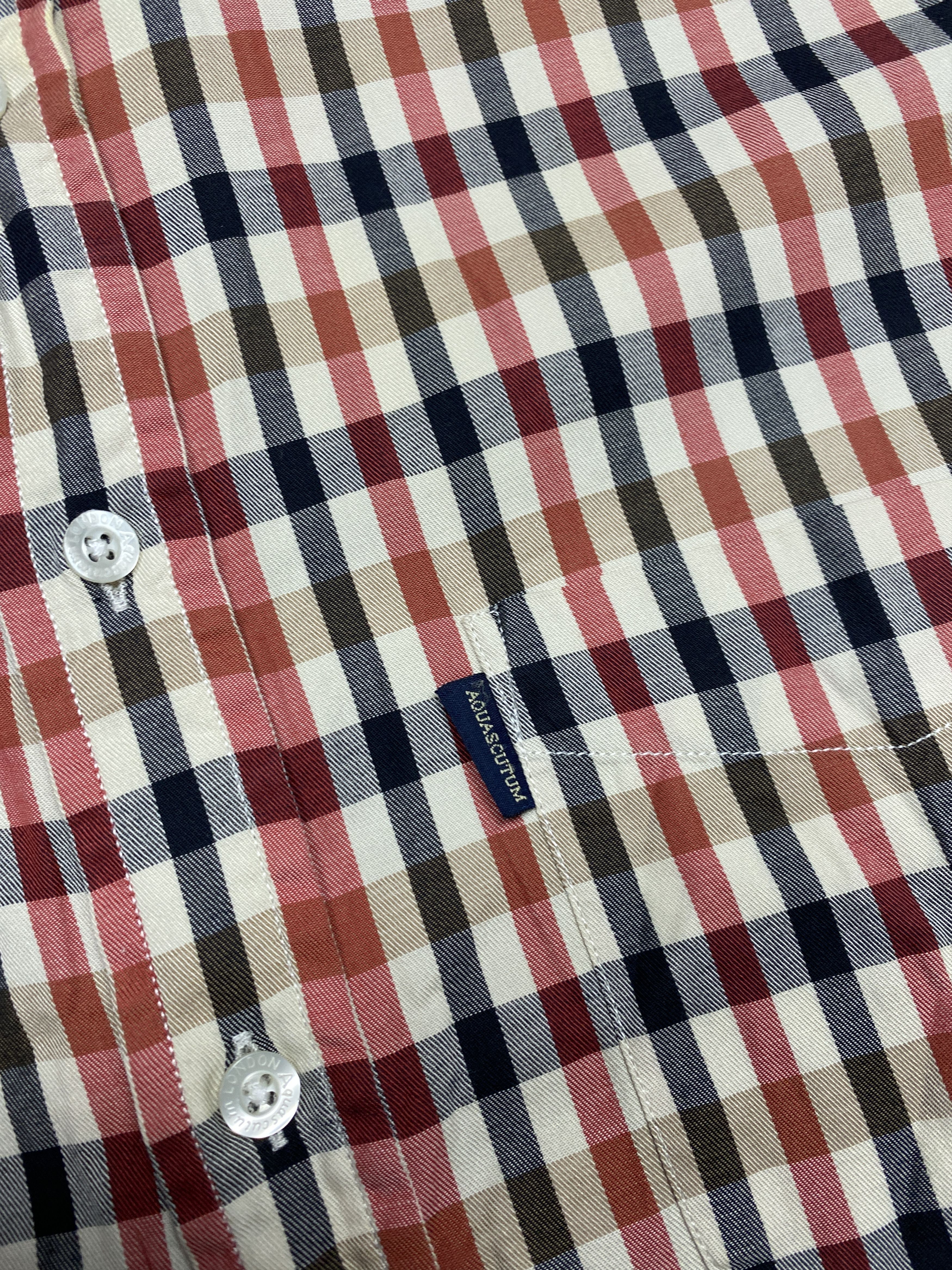 Aquascutum × Vintage Aquascutum Vintage Mens Long Sleeve Check Shirt Size US XL / EU 56 / 4 - 3 Thumbnail