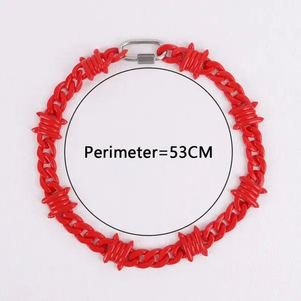 Japanese Brand Unisex Red Acrylic Brambles Wire Thorns Chain Necklace Size ONE SIZE - 3 Thumbnail