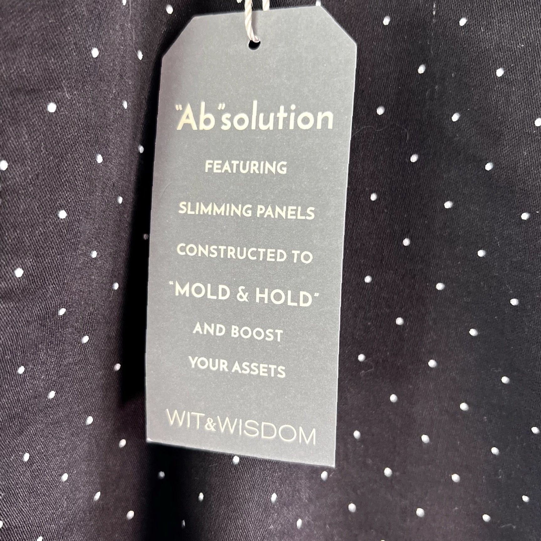 Vintage Wit & Wisdom Ab-solution Ankle Skimmer Polka Dot Pants Regular 16 Black Knit Cotton Blend Spandex Pockets High Rise Tapered Mens Womens Girls Boys Size 38" / US 16 / IT 52 - 5 Thumbnail