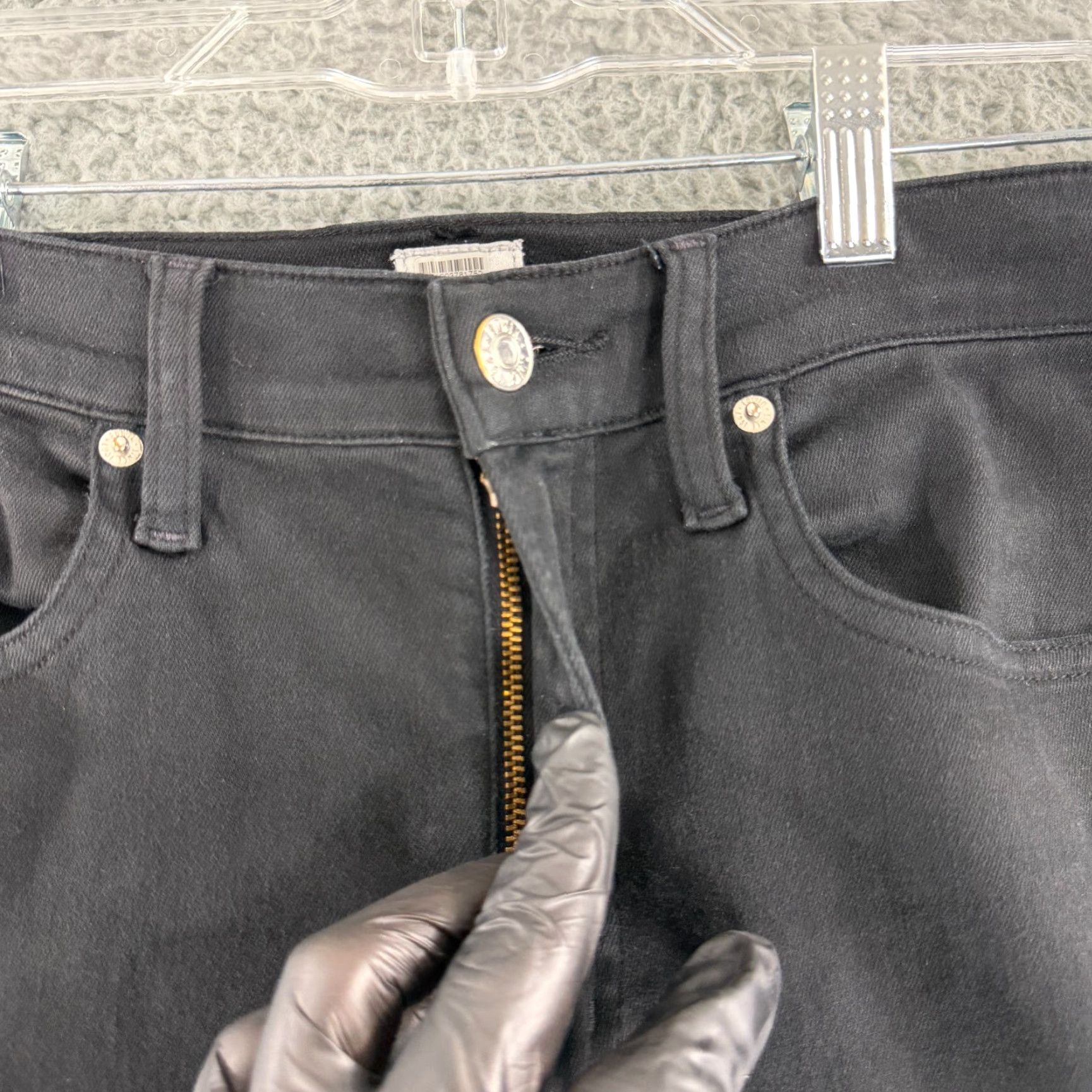 Edwin Edwin Cassia Mini-Boot Jeans Womens Size 29 Black Denim Mid-Rise Stretch Jeans Size 29" - 3 Thumbnail