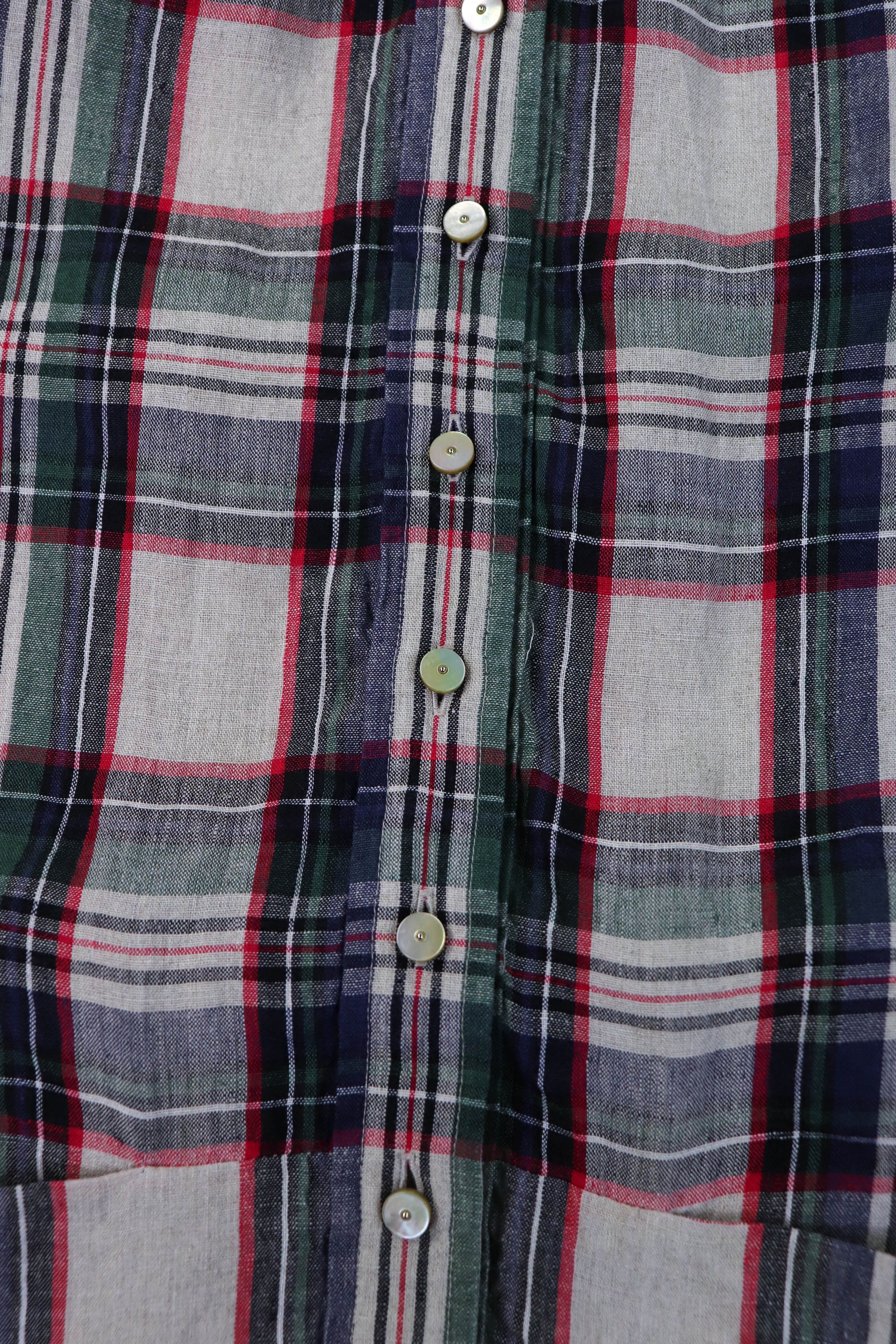Balenciaga Balenciaga 2010 Collection Ruffled Plaid Linen Summer Dress Size XS / US 0-2 / IT 36-38 - 9 Thumbnail