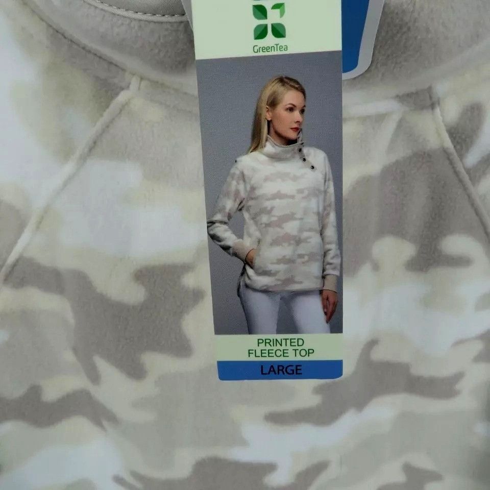 Other Green Tea Women's Camo Fleece Pullover Large Khaki NWT Size L / US 10 / IT 46 - 5 Thumbnail