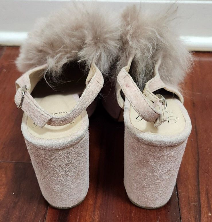 No. 6 No. 6 Victoria Platform Heels Blush Furry Chunky Shoes 8 Size US 8 / IT 38 - 5 Thumbnail