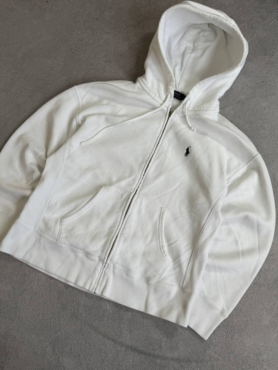 Polo Ralph Lauren Polo Ralph Lauren White Zip-Up Hoodie Y2K Avant-garde Size US M / EU 48-50 / 2 - 5 Thumbnail