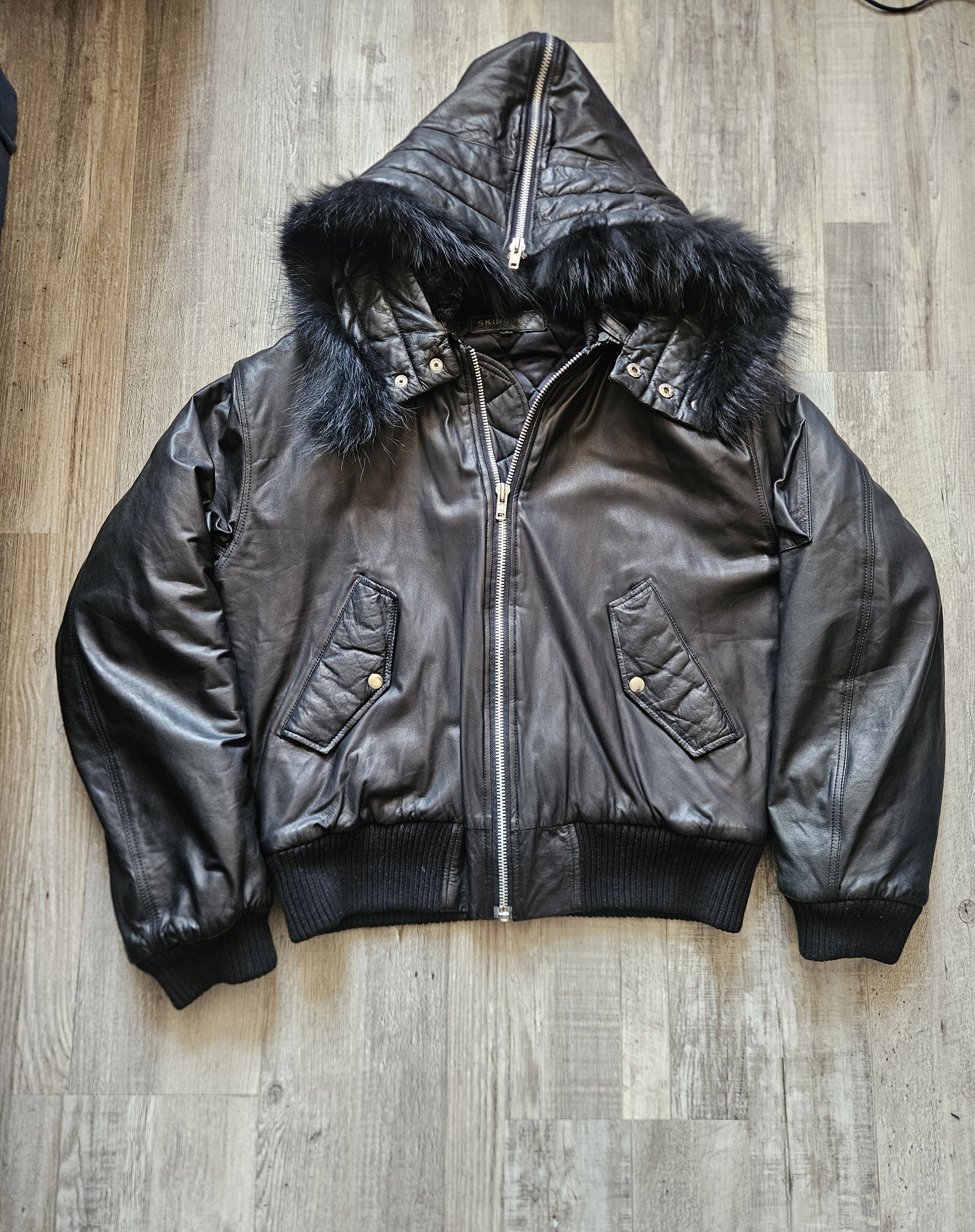SKINGRAFT Black Leather Bomber Jacket / Skin Graft / Jonny Cotta Size US L / EU 52-54 / 3 - 1 Thumbnail