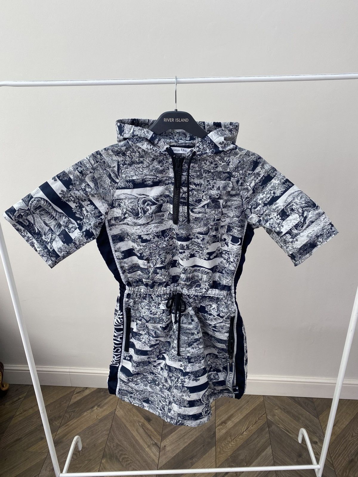 Dior Dior Women Short Hooded Dress Navy Blue Technical Jacquard Size S / US 4 / IT 40 - 5 Thumbnail