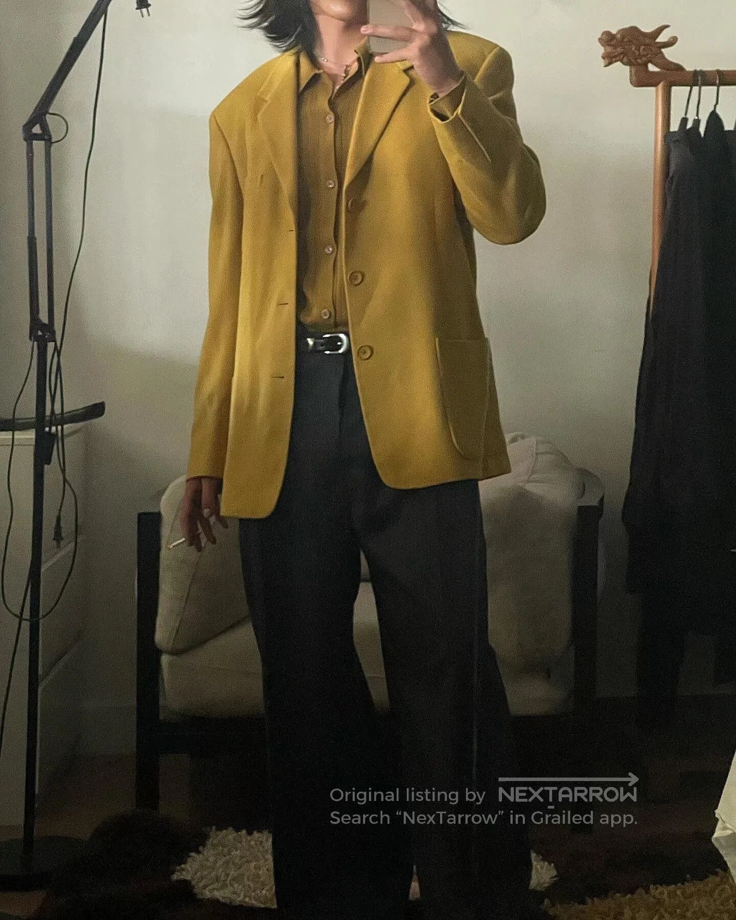 Yohji Yamamoto Yohji Yamamoto Mustard Wool Suit Jacket. Size US M / EU 48-50 / 2 - 2 Thumbnail