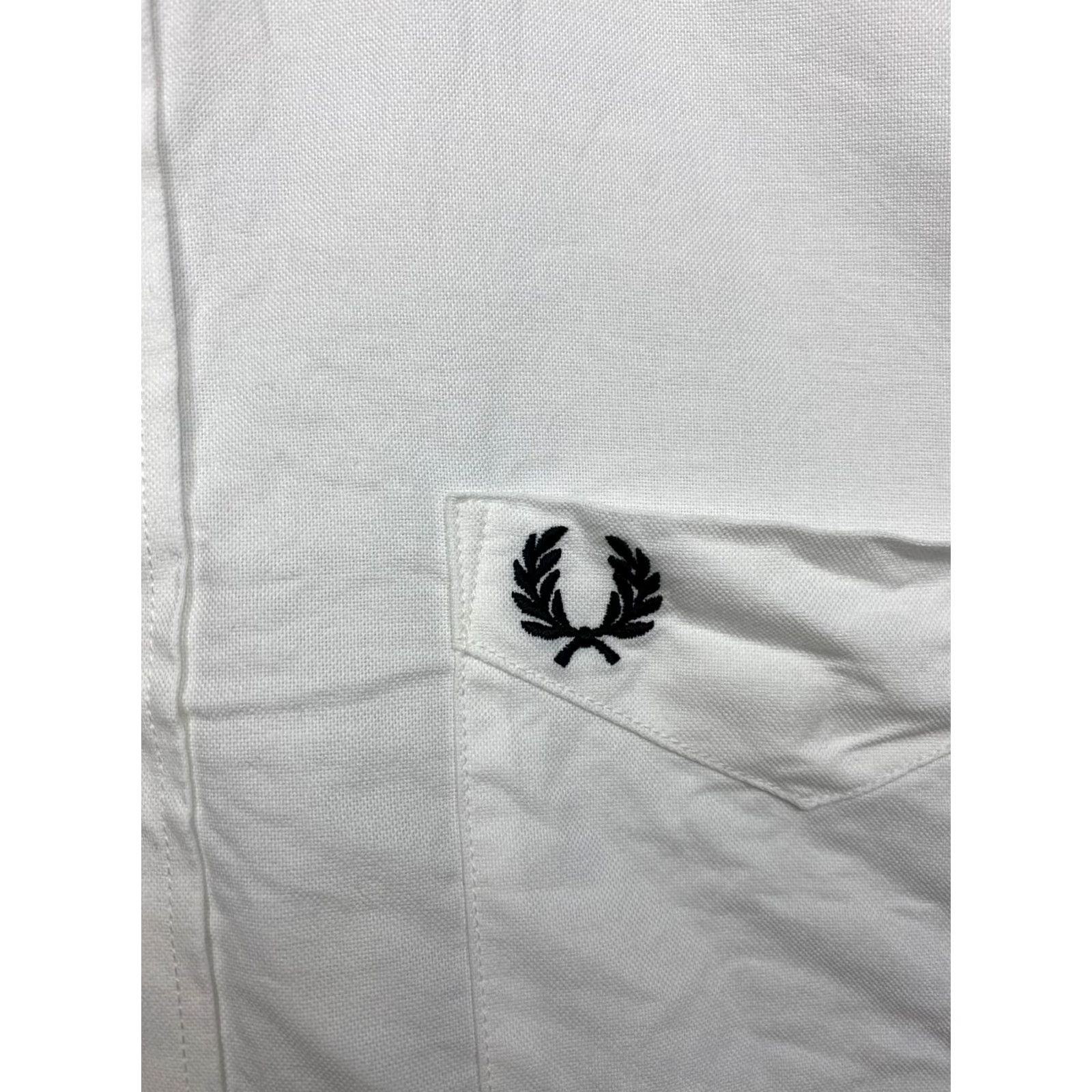 Fred Perry Fred Perry Mens Short Sleeve Shirt L White Cotton Embroidered Button-Up Shirt Size US L / EU 52-54 / 3 - 3 Thumbnail