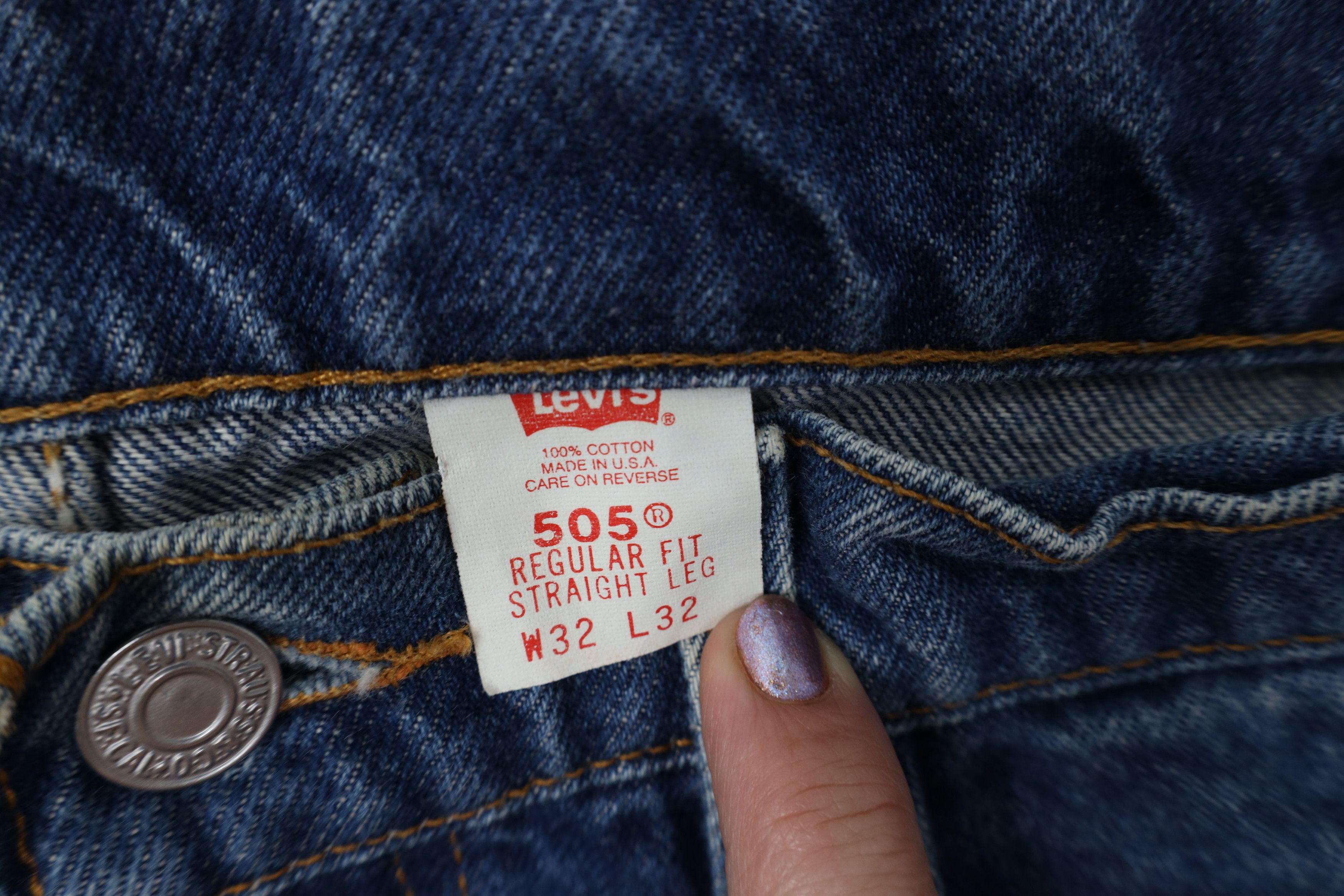 Levi's Vintage 90s Levis 505 Regular Straight Leg Jeans Blue USA Size US 32 / EU 48 - 10 Thumbnail