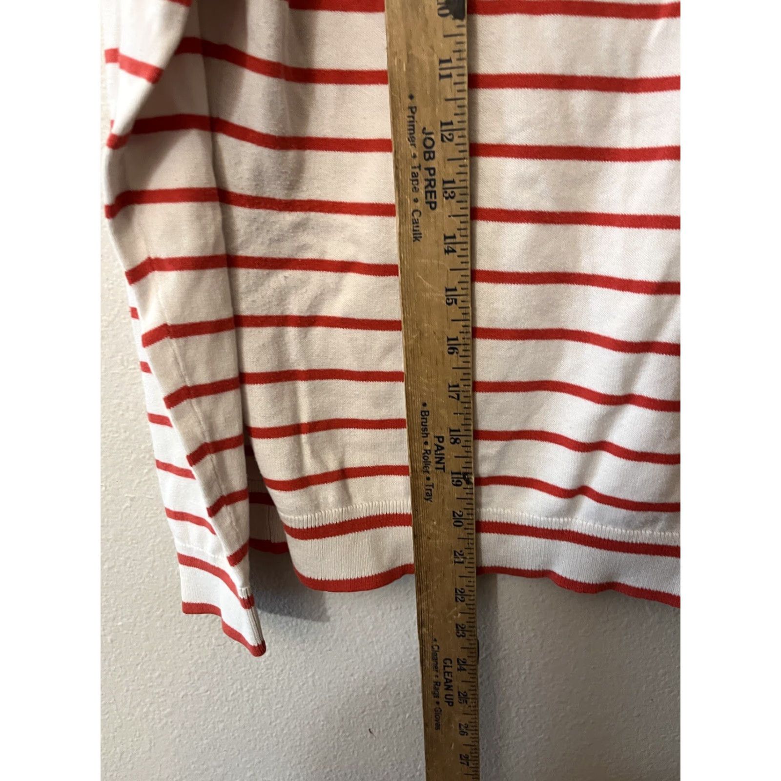Tommy Hilfiger TOMMY HILFIGER 100% Pima Cotton Cardigan SWEATER Orange White Striped Small Wome Size S / US 4 / IT 40 - 4 Thumbnail