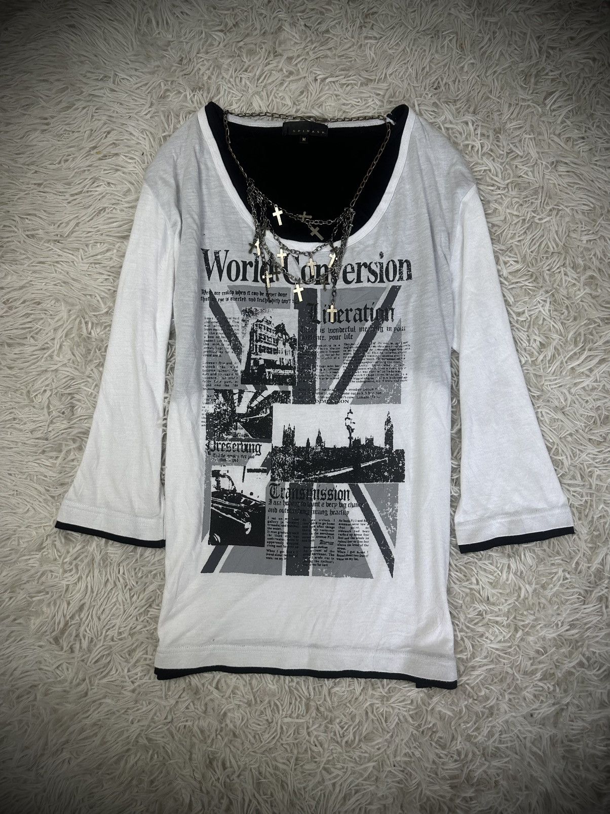 If Six Was Nine rare 00s japanese brand spinash union jack poem tee Size US M / EU 48-50 / 2 - 1 Thumbnail