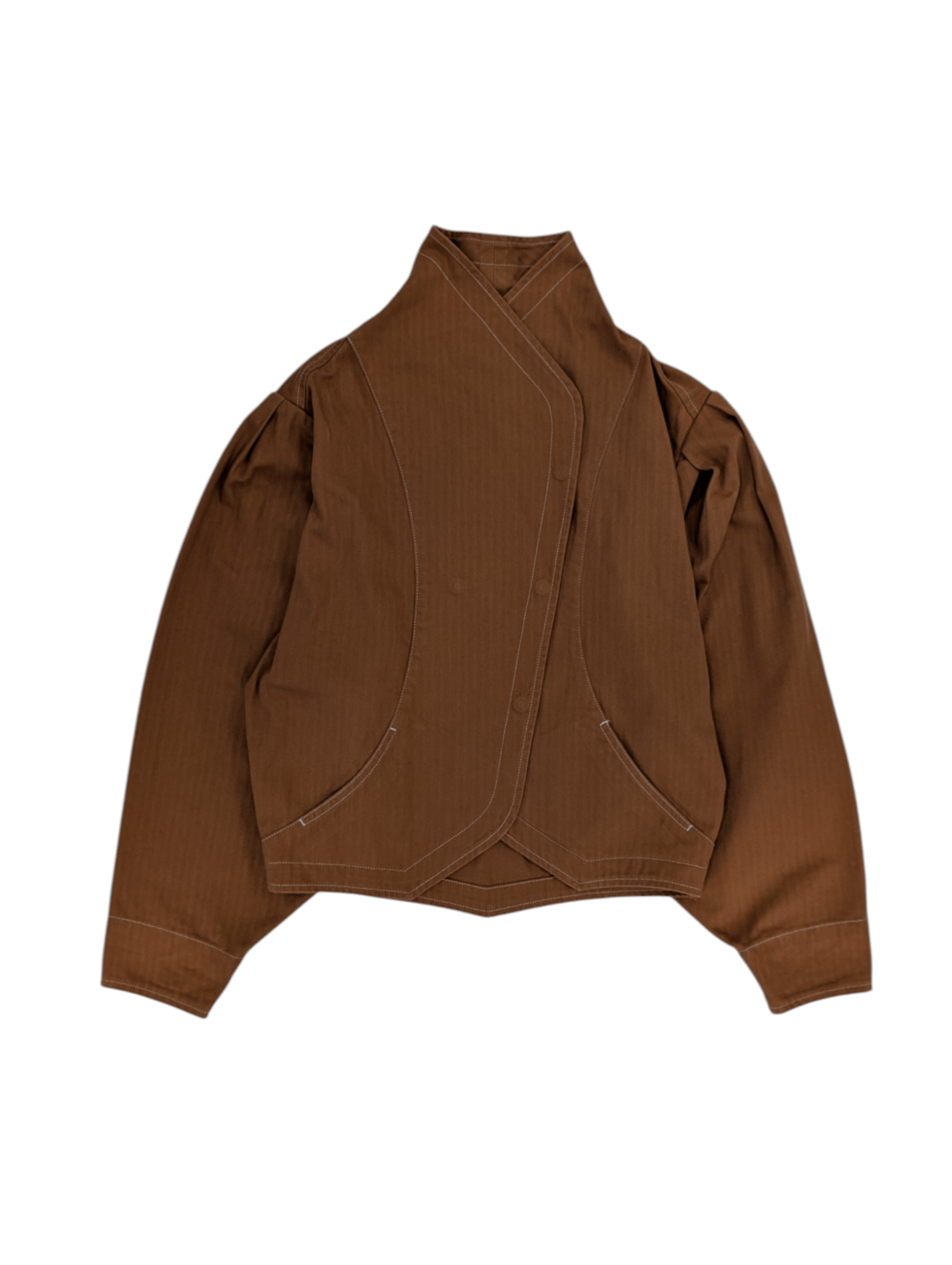 Isabel Marant Isabel Marant Brown Denim Pauline Striped Jacket Size XS / US 0-2 / IT 36-38 - 3 Thumbnail