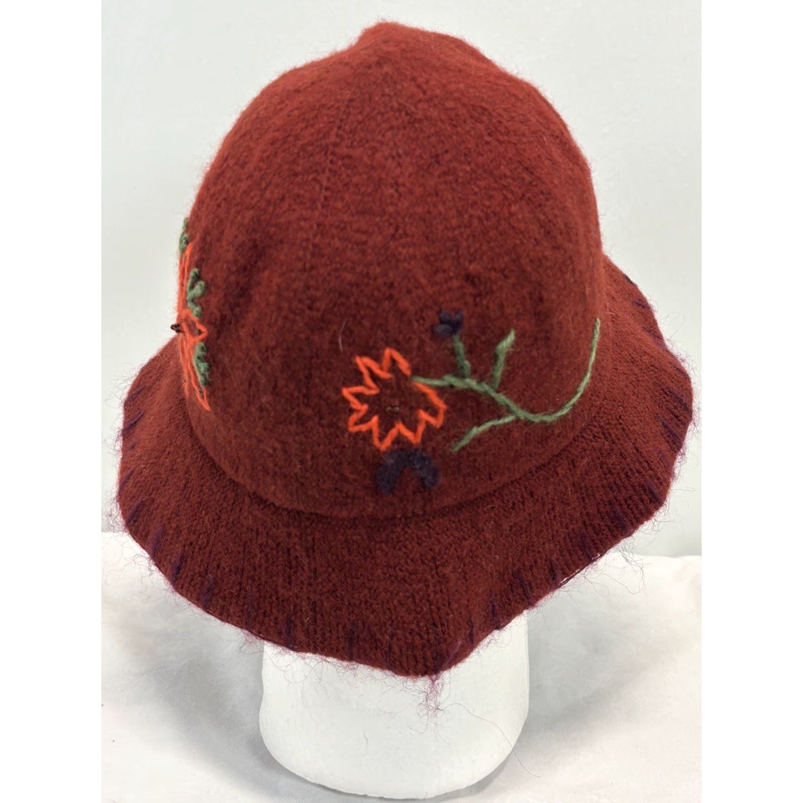 Gap Vtg Gap Wool Blend Bucket Hat Sz Small Medium Floral Embroidered Y2K 90’s Size ONE SIZE - 4 Thumbnail