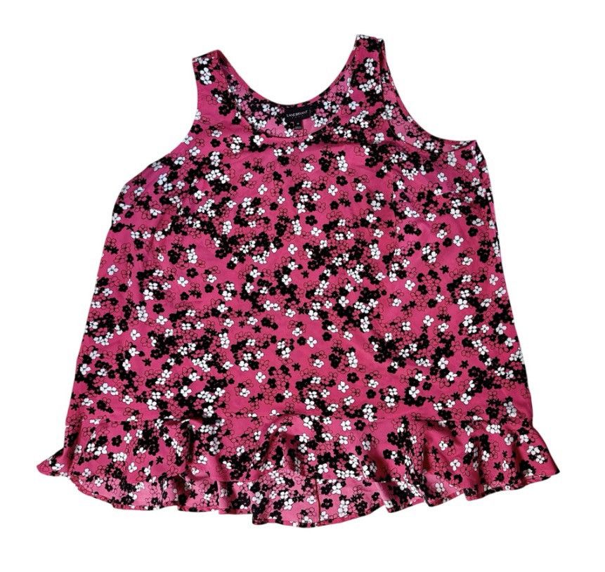 Other Lane Bryant Size 20 Floral Peplum Top Sleeveless Ruffle Hem Size 3XL / US 20-22 - 1 Thumbnail