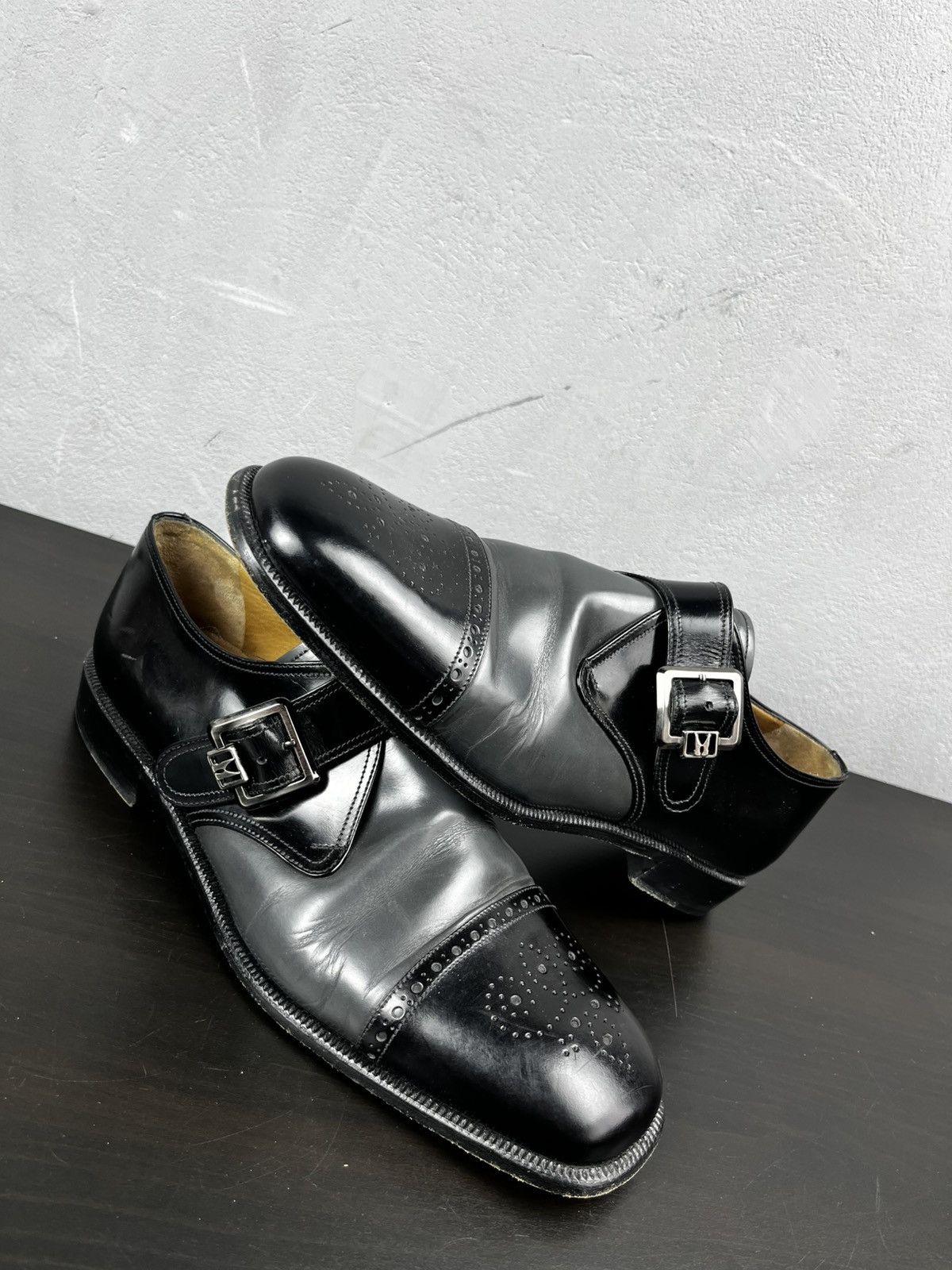 Moreschi Moreschi Made in Italy Men's Buckle Strap Black Shoes Size US 10 / EU 43 - 3 Thumbnail