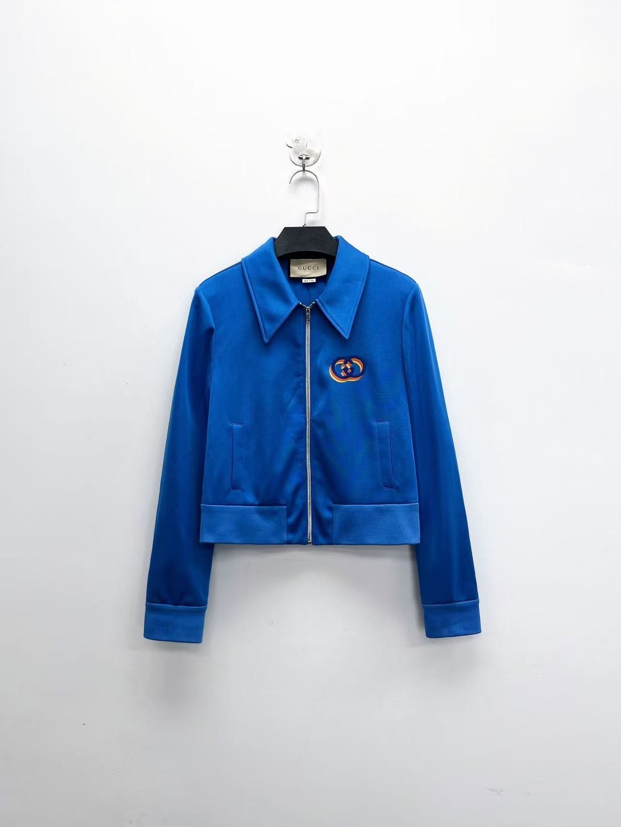 Gucci gucci blue embroidered tiger head zip jacket Size S / US 4 / IT 40 - 1 Thumbnail