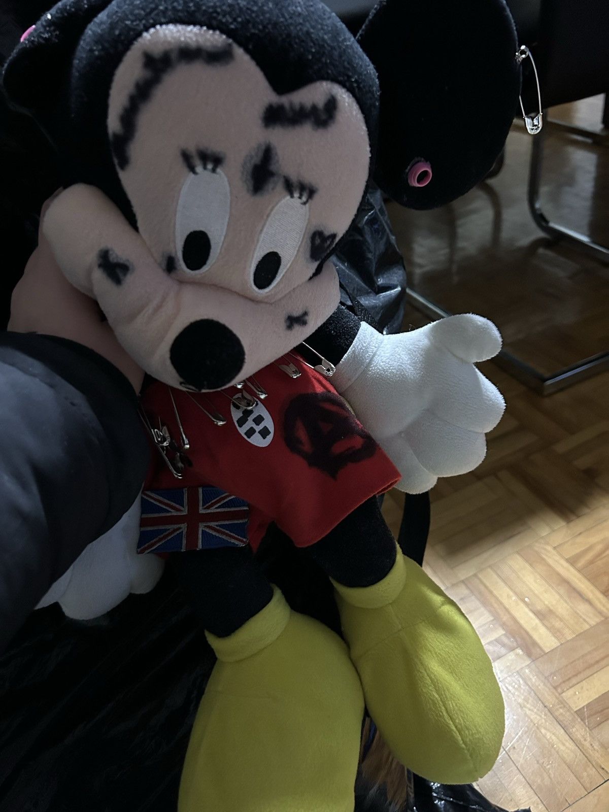 Disney × Vintage Mickey Mouse custom punk plush backpack Size ONE SIZE - 5 Thumbnail