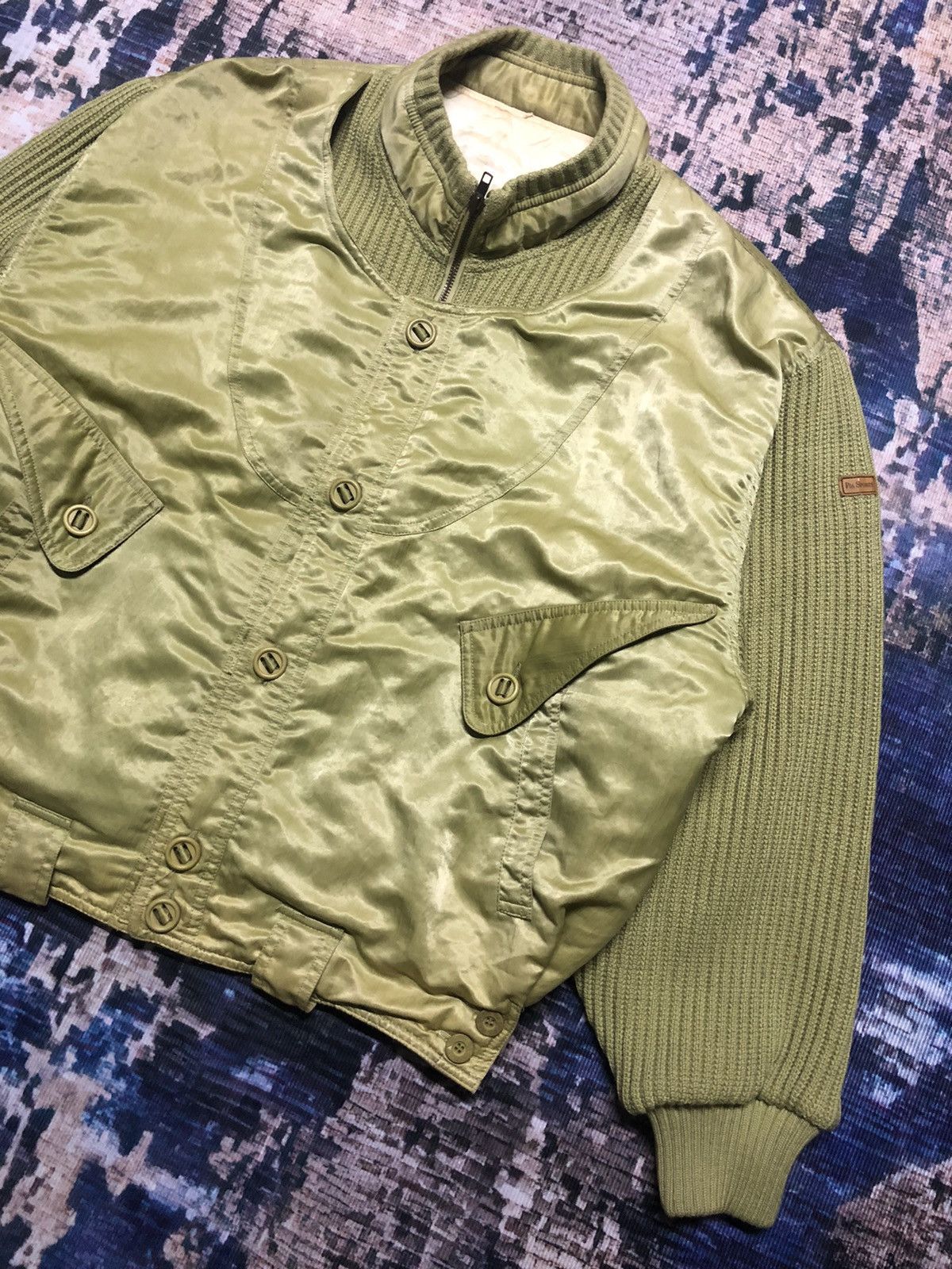 Japanese Brand Vintage Pia Sports Knited Nylon Bomber Jacket Nice Design Size US L / EU 52-54 / 3 - 9 Thumbnail