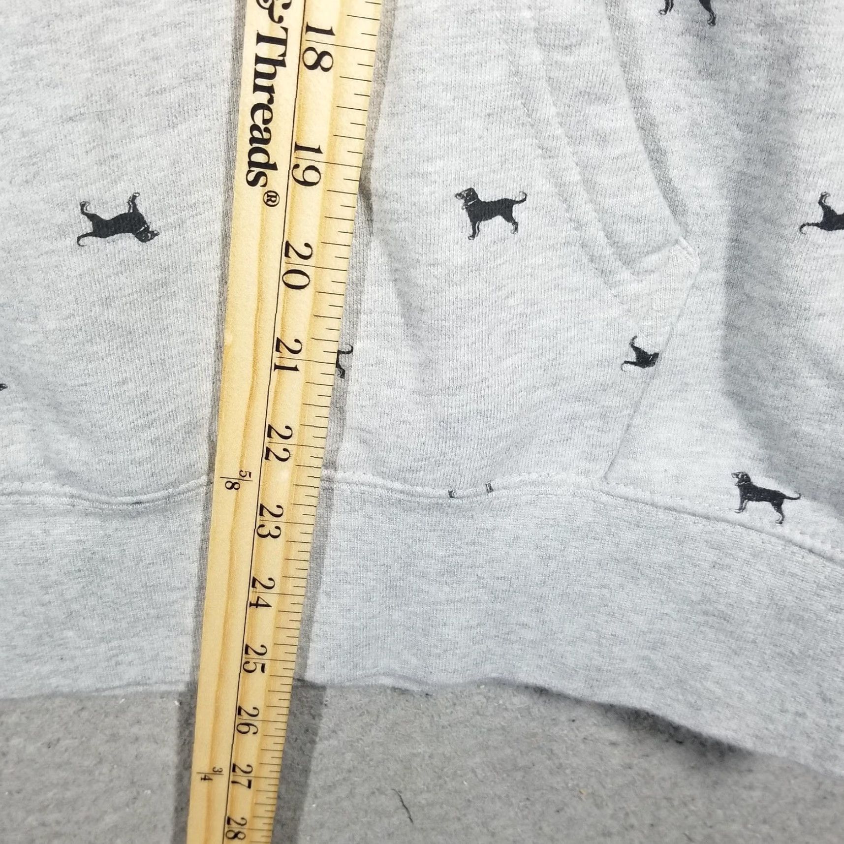 Gloverall The Black Dog Hoodie Mens Medium Gray Allover Dog Print Fleece Pullover Size US M / EU 48-50 / 2 - 5 Thumbnail