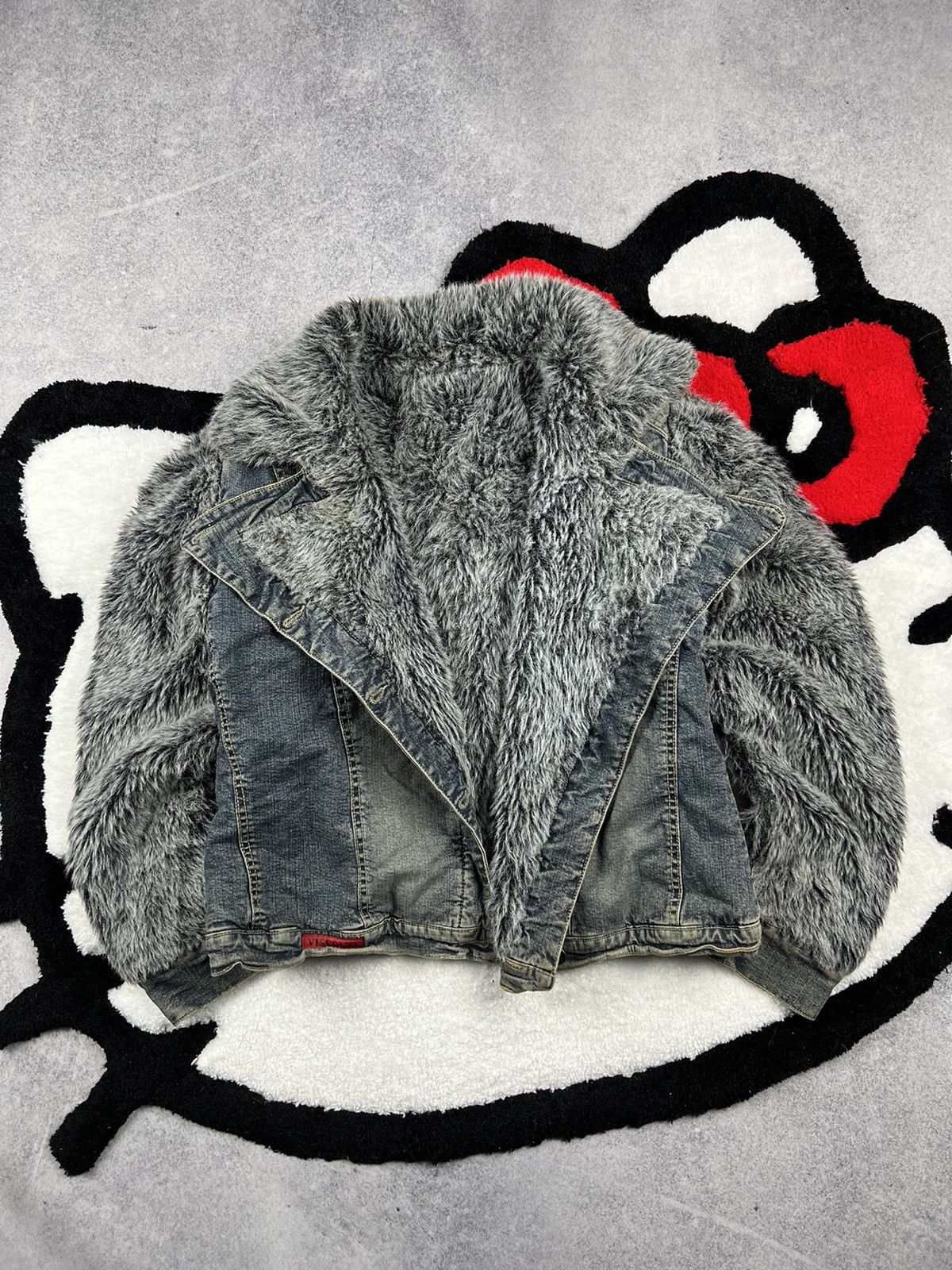 If Six Was Nine Vintage Y2K Faded Faur Fux Alt Fuzzy Rick Owens Style Jacket Size M / US 6-8 / IT 42-44 - 2 Thumbnail