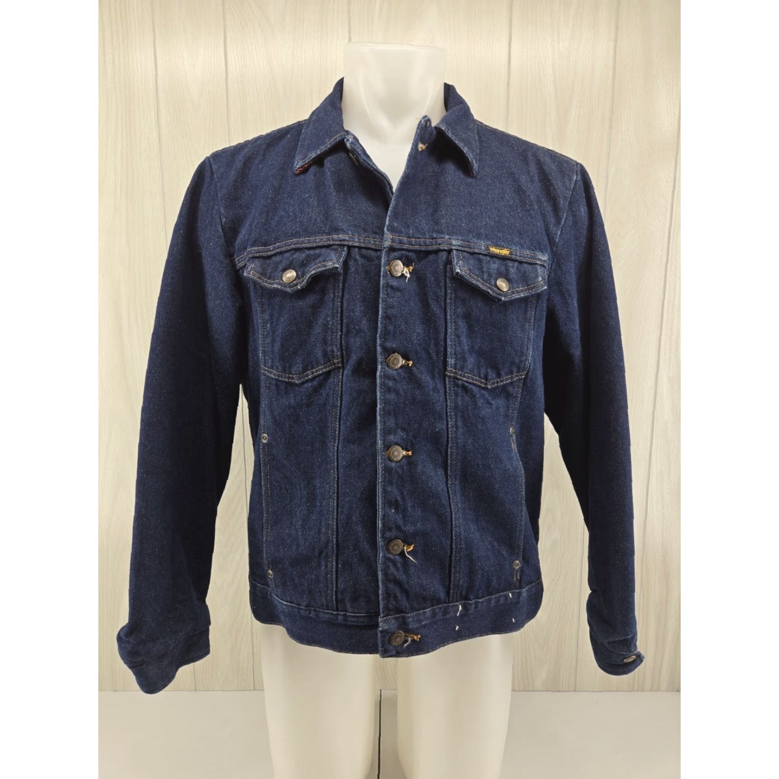 Wrangler VINTAGE Wrangler Denim Trucker Jacket Men’s LARGE USA Made Blue 80s Lined Cotton Jacket Size US L / EU 52-54 / 3 - 2 Thumbnail