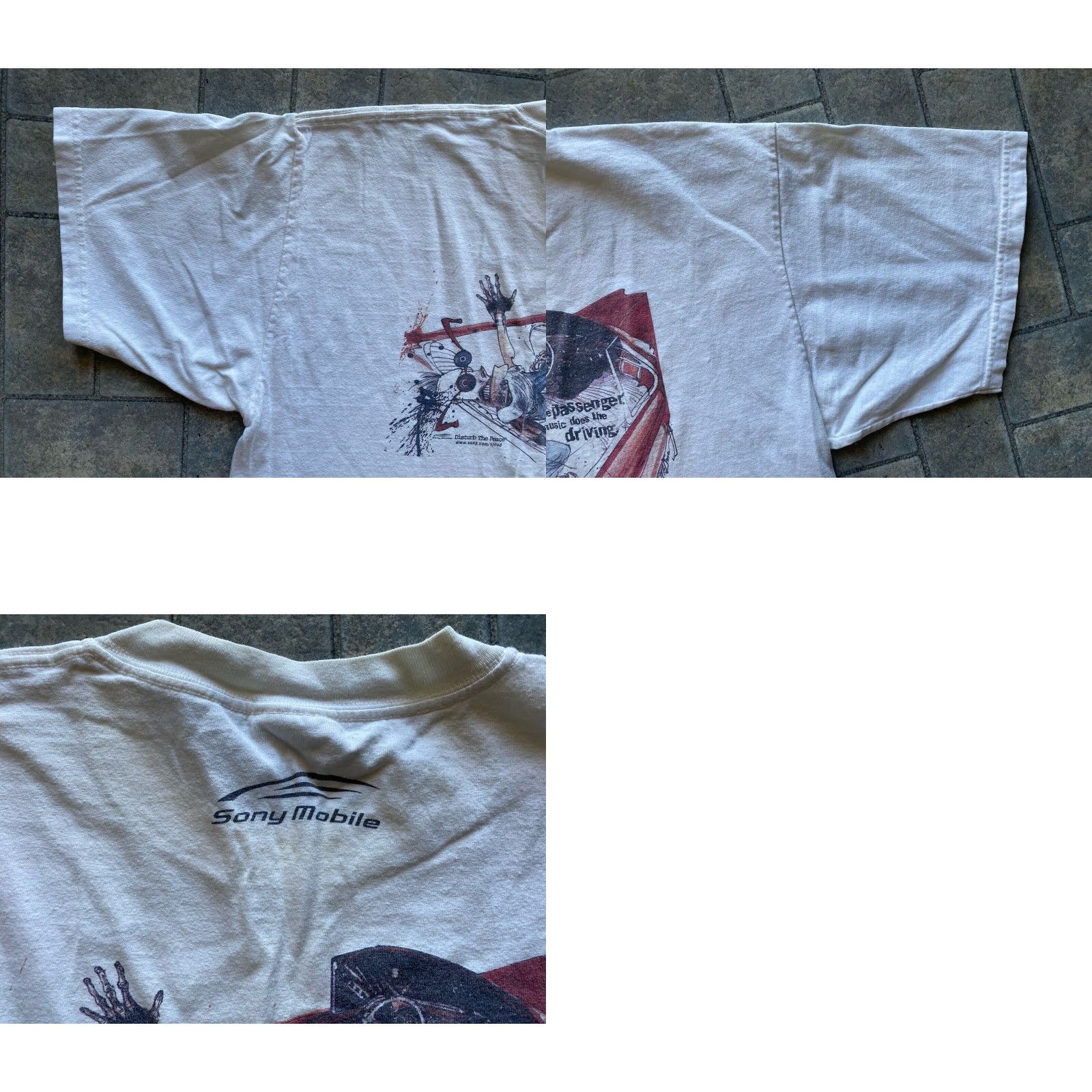 Gildan VINTAGE Sony Xplod Ralph Steadman T Shirt White Men XL My Music Does The Driving Mens Shirts White XL Sony Xplod Steadman Size US XL / EU 56 / 4 - 10 Thumbnail