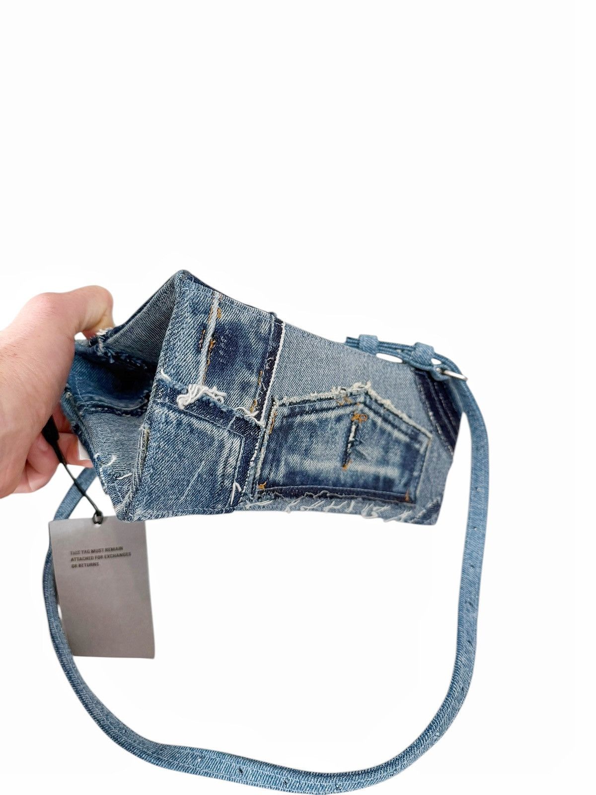 Balenciaga 1/1 Recycle Patchwork Denim Goat Hourglass Bag Size ONE SIZE - 8 Thumbnail