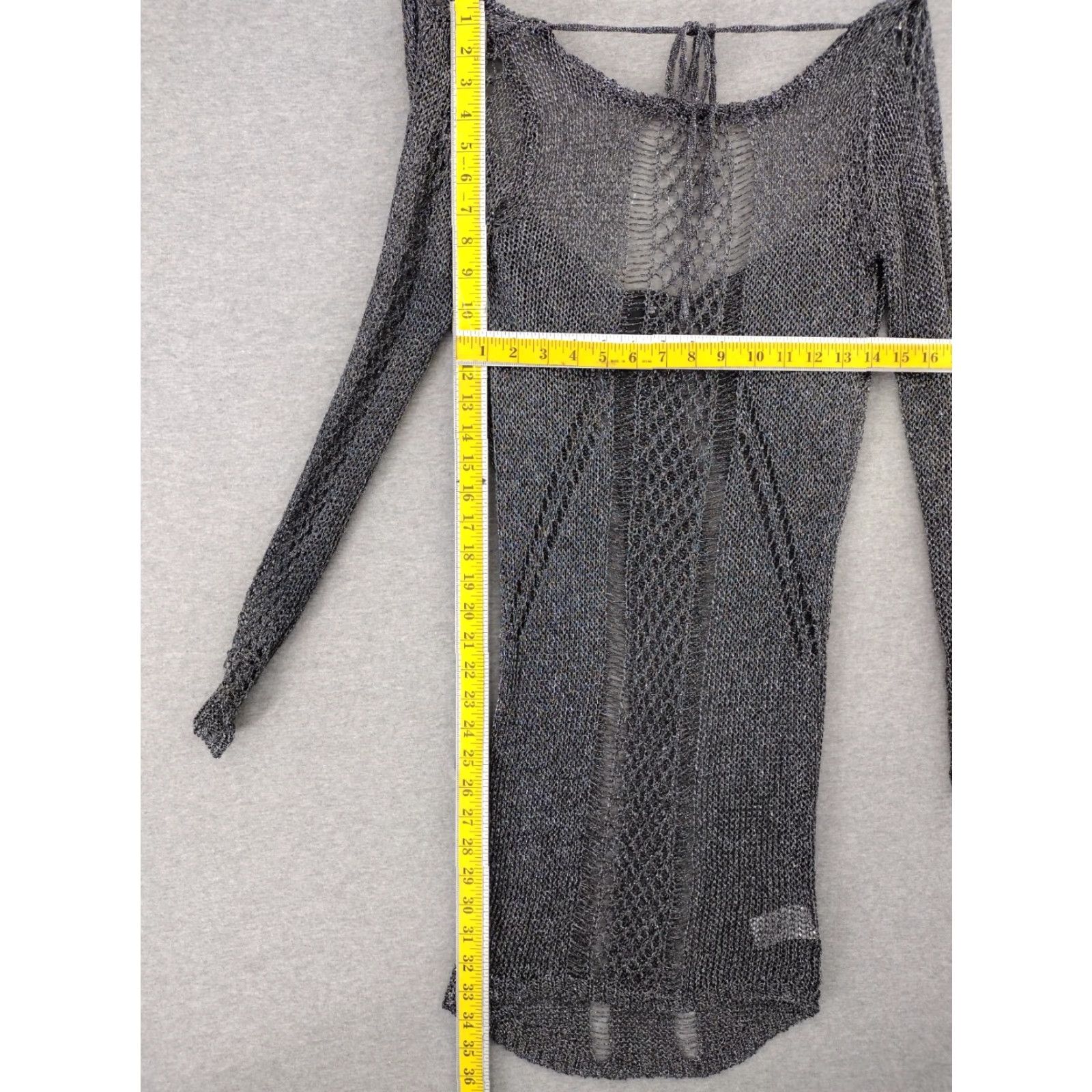 Vintage CODIGO Dress WOMEN Knitted Mini Longsleeve Boat Neck Gray S Size S / US 4 / IT 40 - 4 Thumbnail