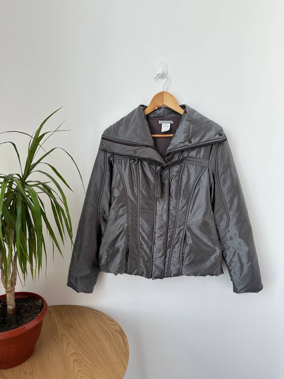 Sarah Pacini × Vintage Vintage Sarah Pacini Nylon Gray Womens Jacket Size S / US 4 / IT 40 - 4 Thumbnail