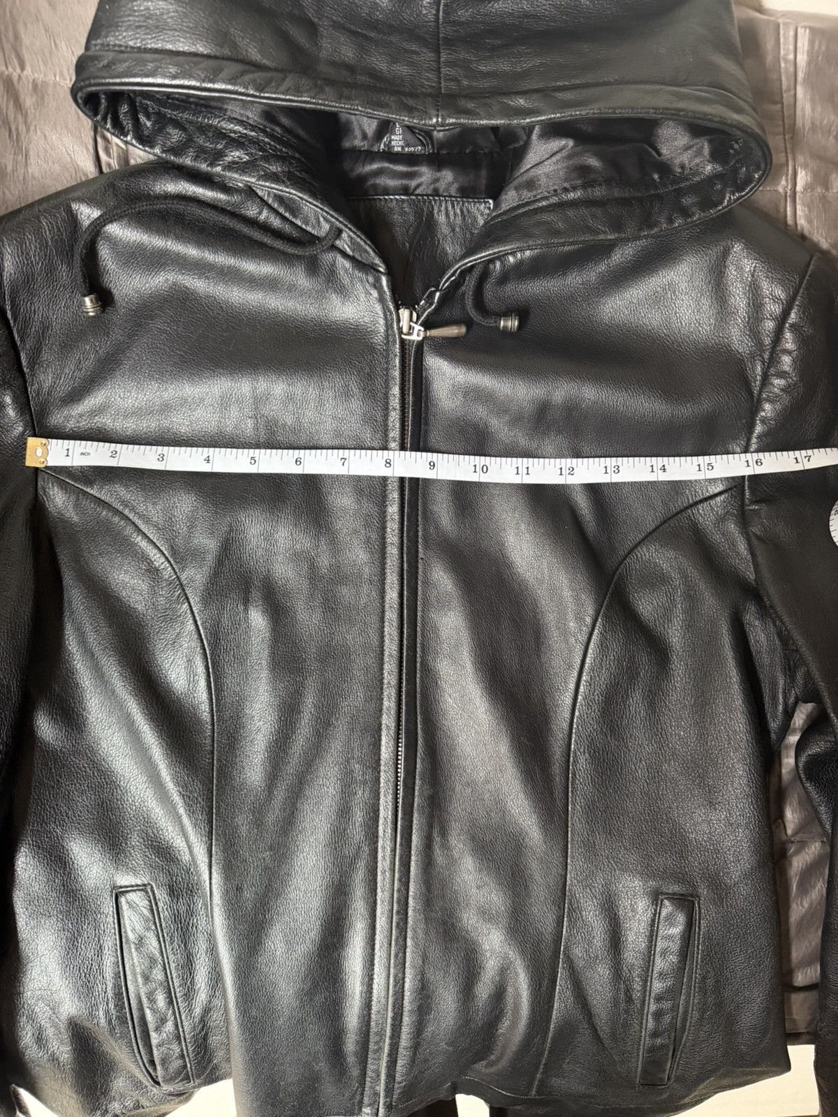 Other Vintage Black Lambskin Leather Hooded Jacket - Large Men's Size US L / EU 52-54 / 3 - 6 Thumbnail