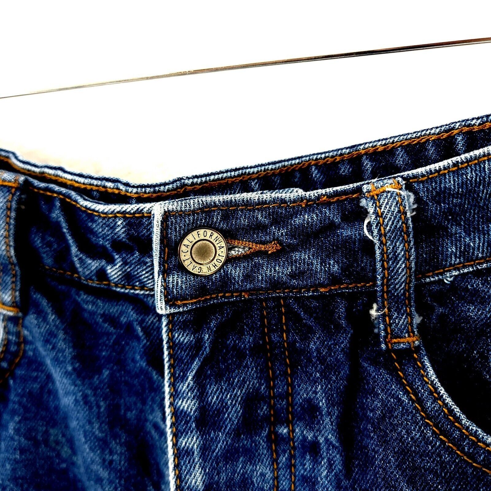 Designer J. Galt Shanghai Blue Denim Button Fly Skirt Small 26 Waist Size 26" / US 2 / IT 38 - 2 Thumbnail
