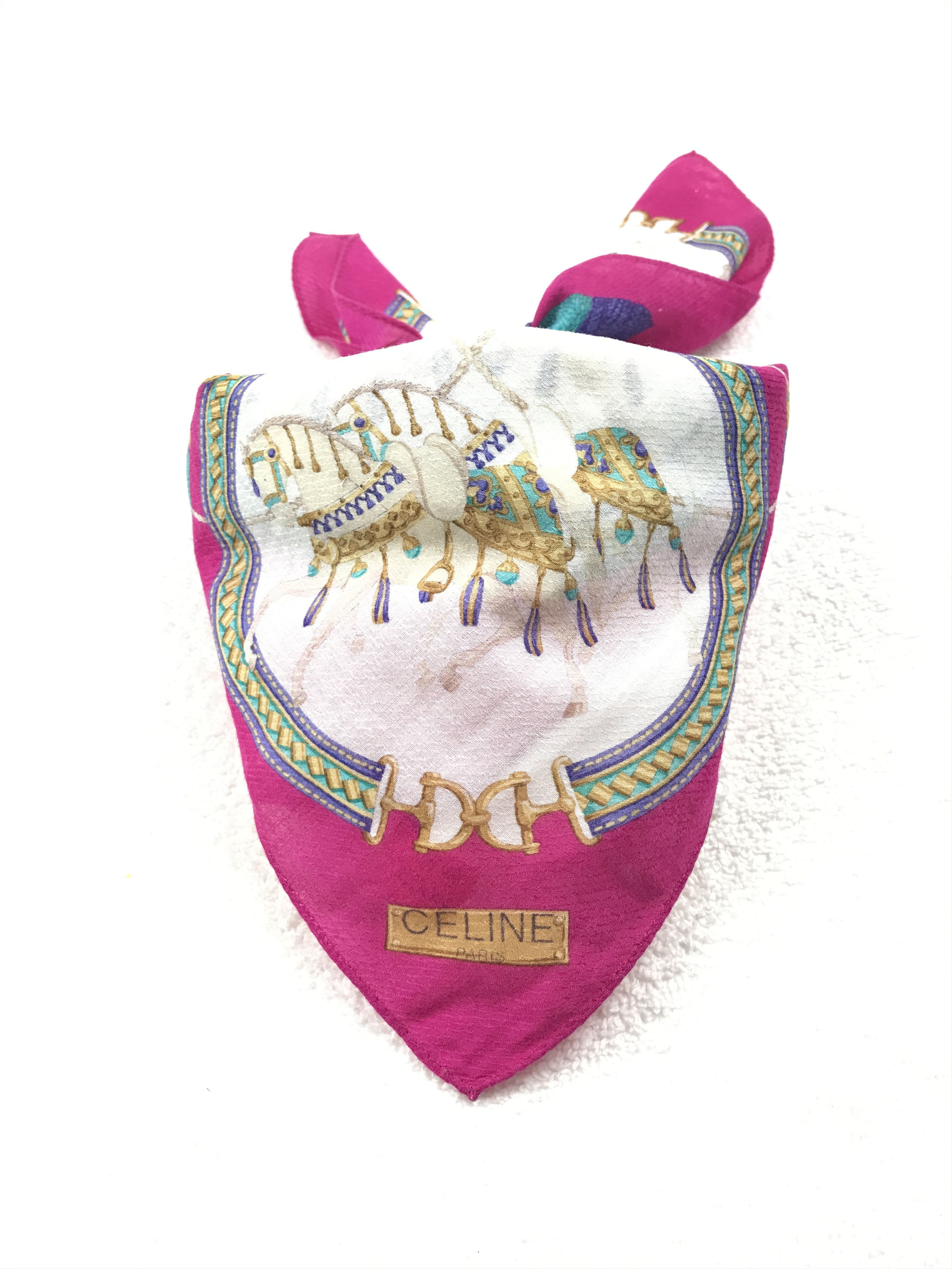 Celine × Vintage Vintage Celine Bandana Neckerchief Handkerchief Size ONE SIZE - 3 Thumbnail