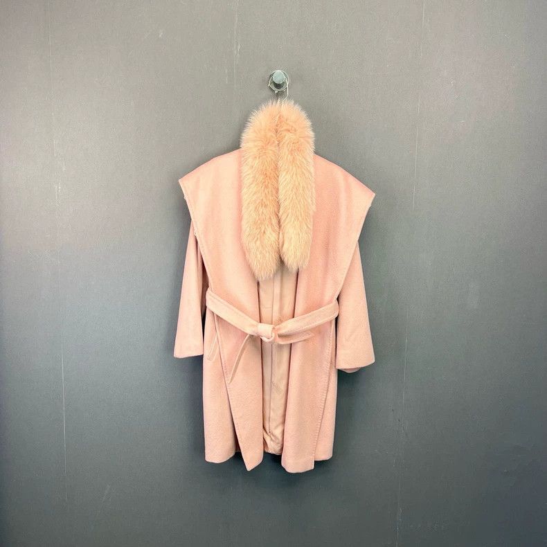 Max Mara Max Mara Fox fur collar lace-up coat Size S / US 4 / IT 40 - 1 Thumbnail