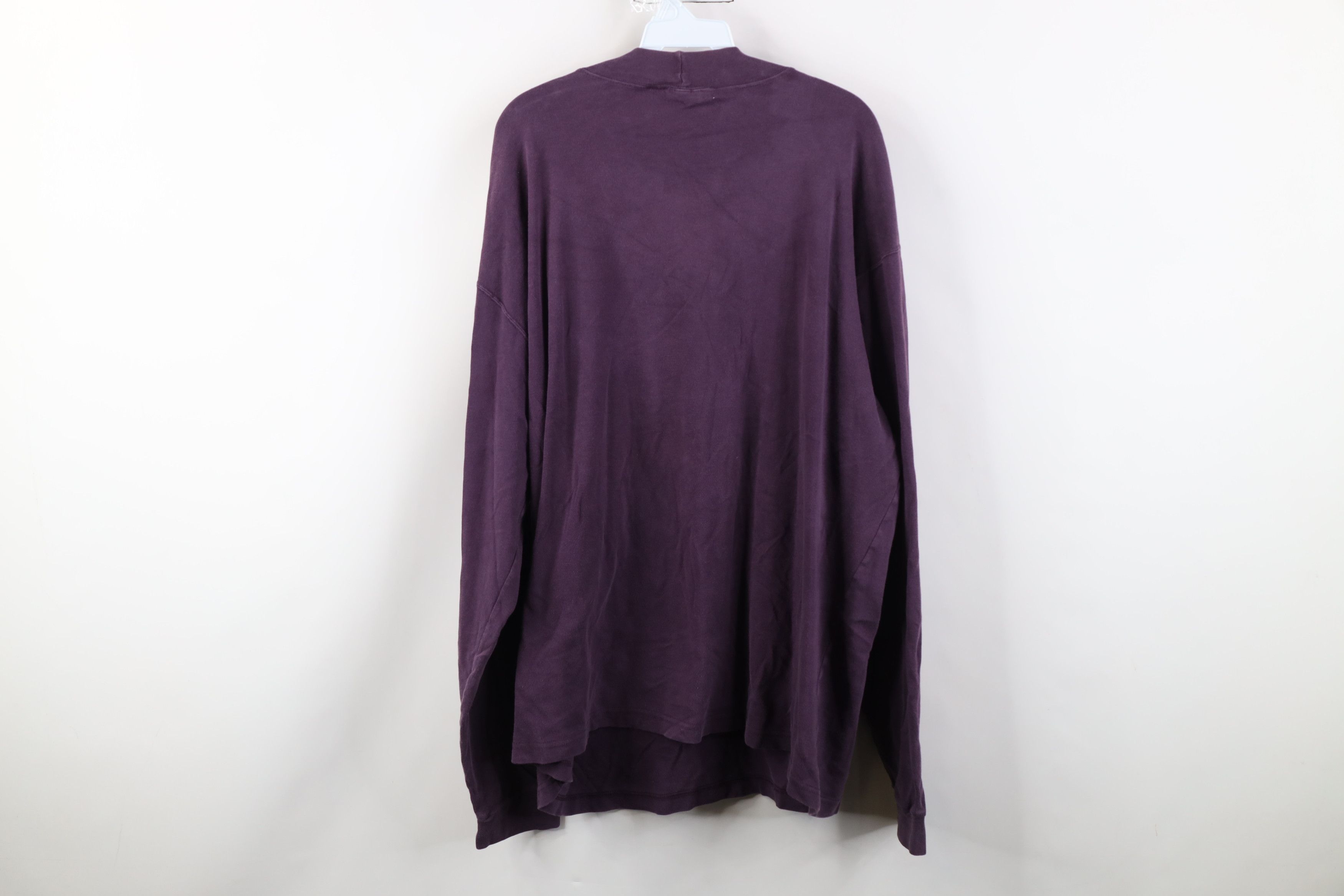 Vintage Vintage 90s Streetwear Mock Neck Long Sleeve T-Shirt Purple Size US XXL / EU 58 / 5 - 12 Thumbnail