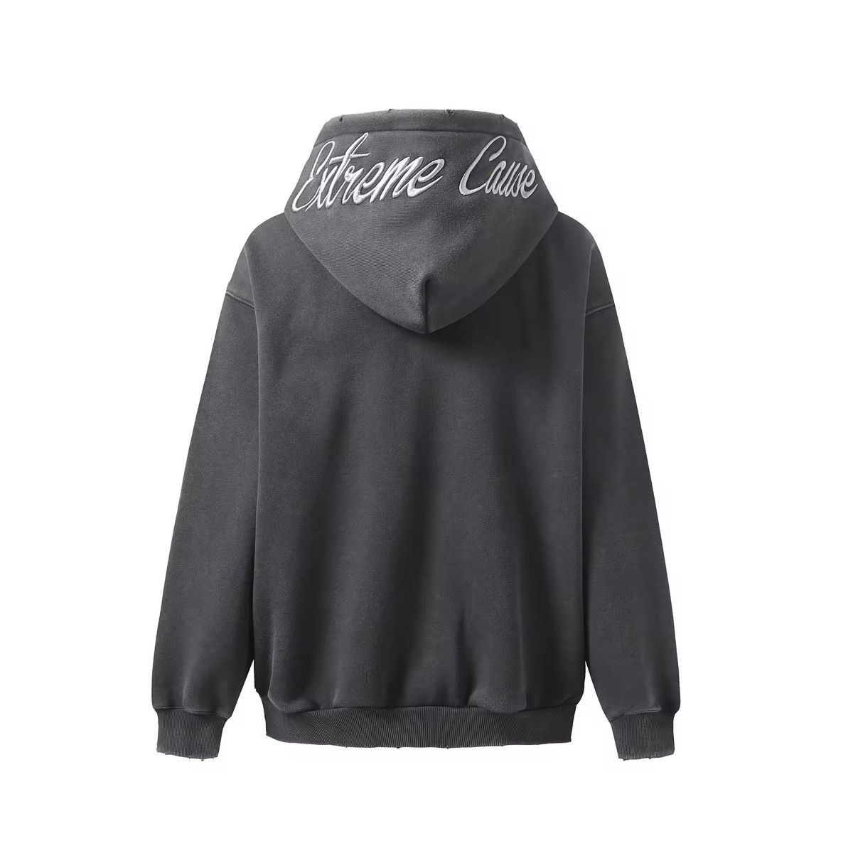 Designer Streetwear Zipper Stitching Distressed Hoodie Size US M / EU 48-50 / 2 - 2 Thumbnail