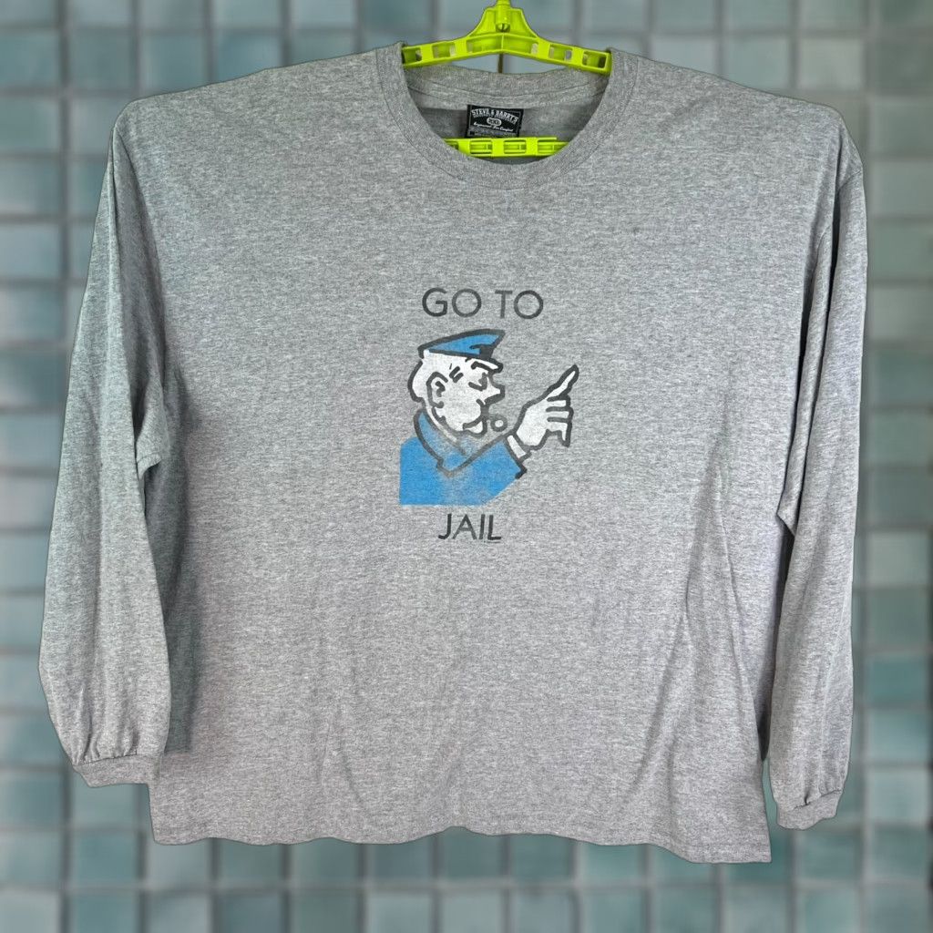 Vintage Hasbro Monopoly Shirt Adults 2XL Gray Long Sleeve Cotton Retro Go to Jail Size US XXL / EU 58 / 5 - 1 Thumbnail