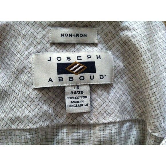 Joseph Abboud JOSEPH ABBOUD MENS OFF WHITE 100%COTTON DRESS SHIRT 16/34-35 Size US L / EU 52-54 / 3 - 8 Thumbnail