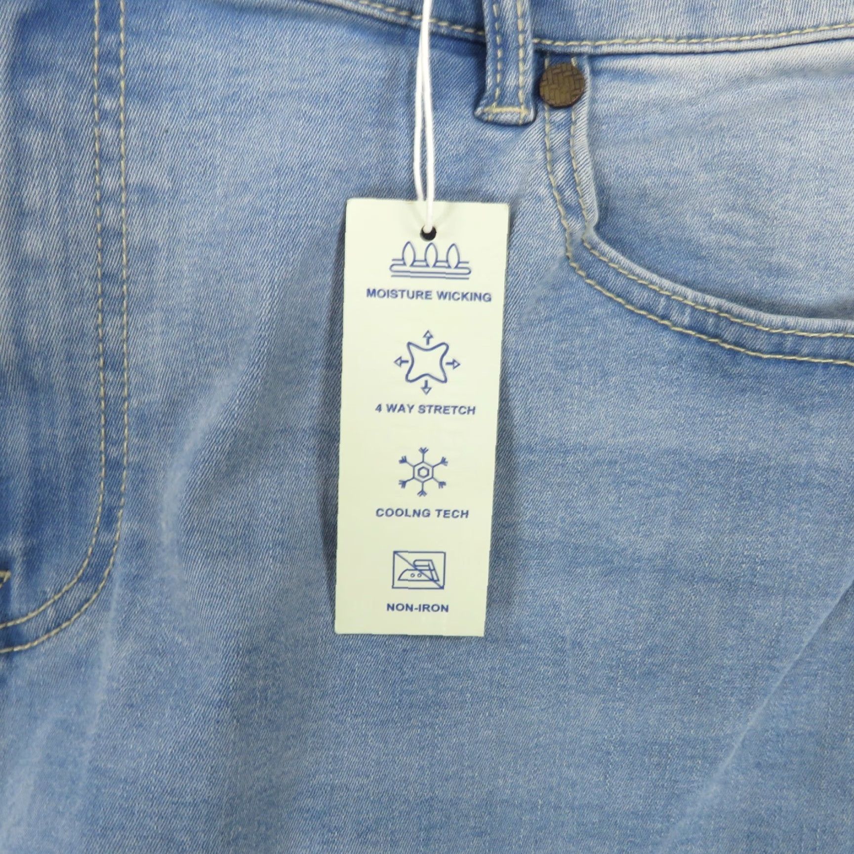 Vintage Twillory Jeans Mens 40x32 Denim Light Wash Regular Straight 5-Pocket Stretch Blue Size US 40 / EU 56 - 6 Thumbnail
