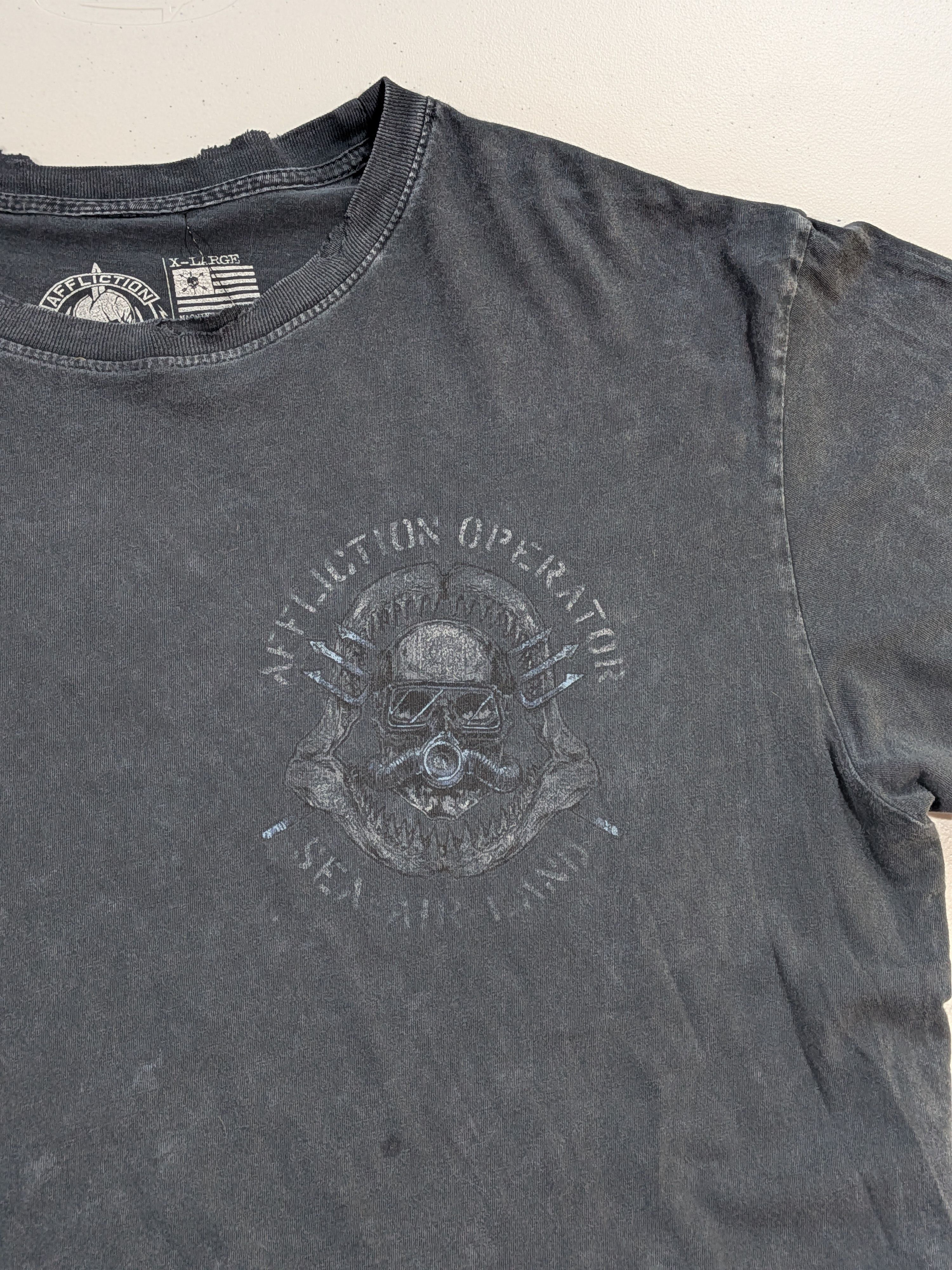 Affliction Affliction Operator Sea Air Land Distressed Graphic Tee Size US XL / EU 56 / 4 - 3 Thumbnail