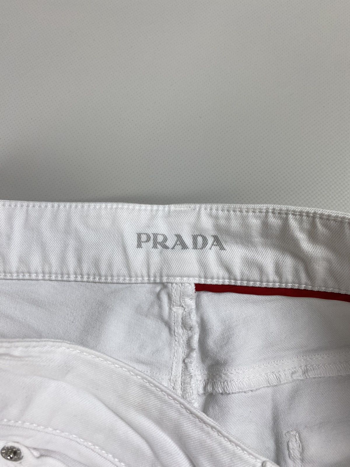 Prada Prada ladies cropped denim Breeches jeans size 29 white Size 29" - 18 Thumbnail