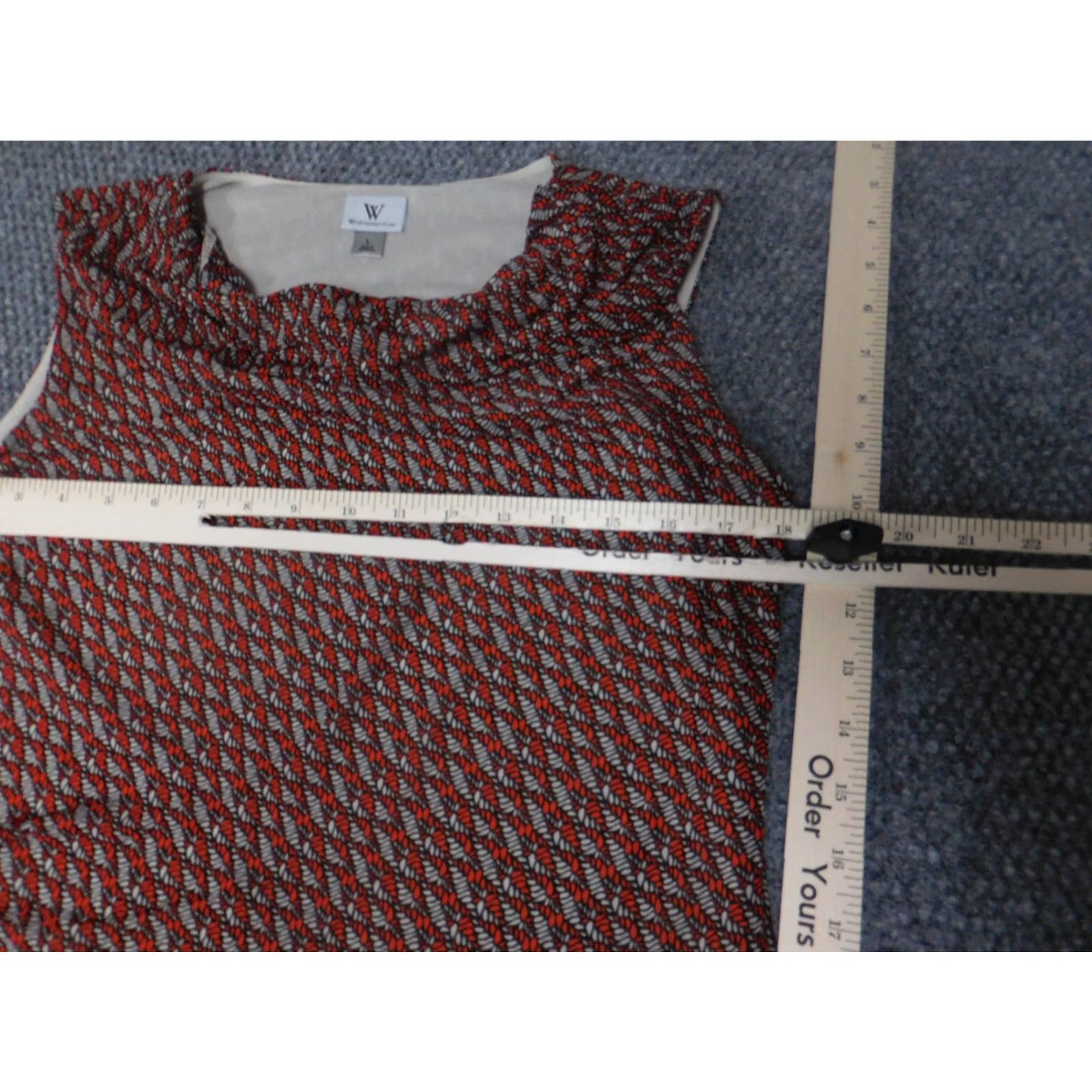 Worthington Worthington Womens Blouse L Red Solid Casual Sleeveless Collared Pullover Lightweight Cotton Rayon Button Designer Regular Blouse Womens Size L / US 10 / IT 46 - 5 Thumbnail