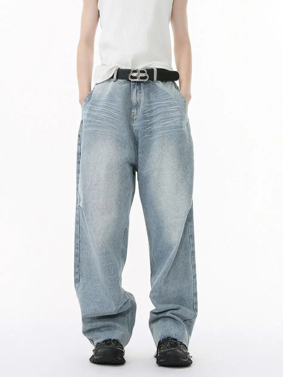Japanese Brand Retro loose washed wide leg jeans Size US 32 / EU 48 - 5 Thumbnail