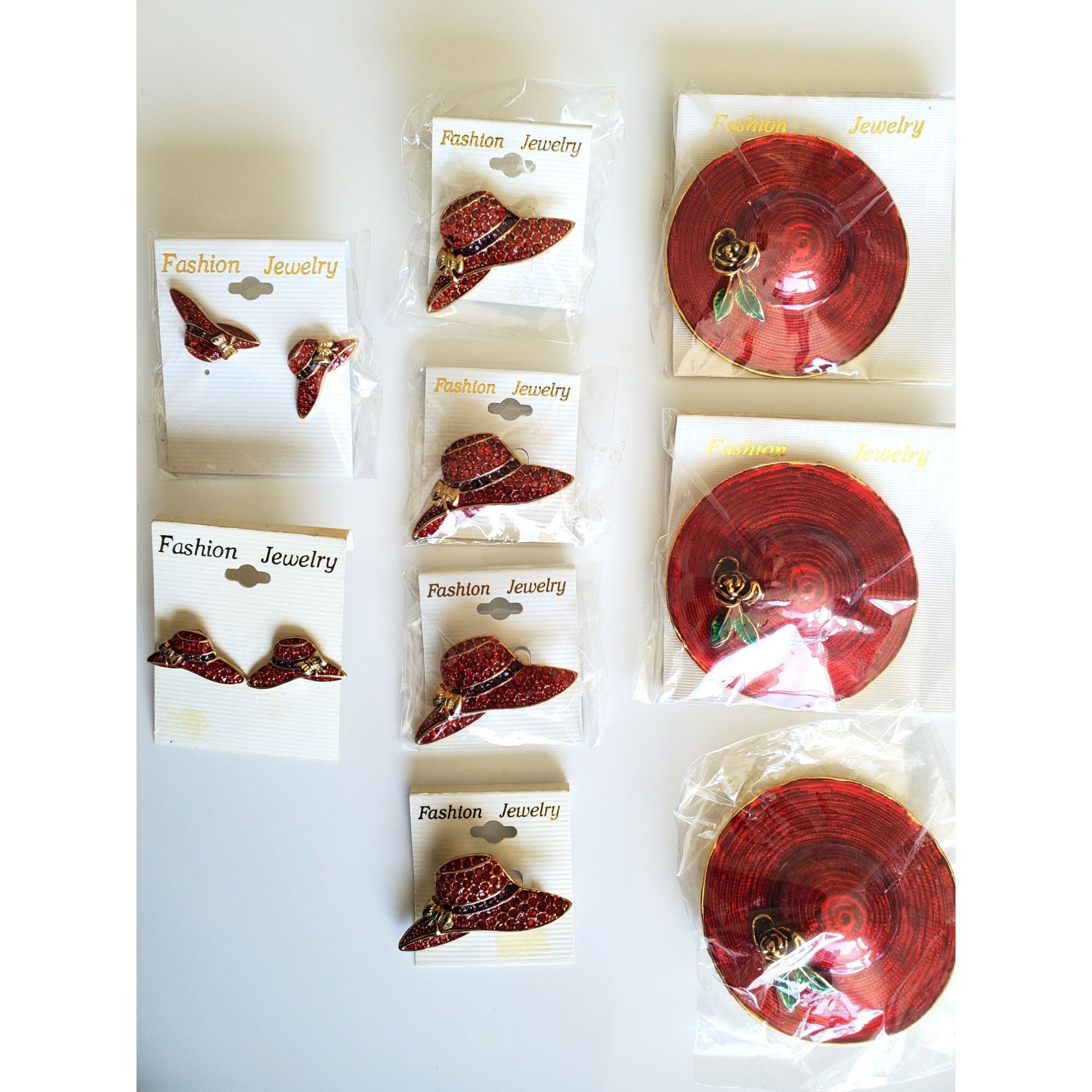 Other Red Hat Society Brooch and Earring Lot Size ONE SIZE - 1 Thumbnail