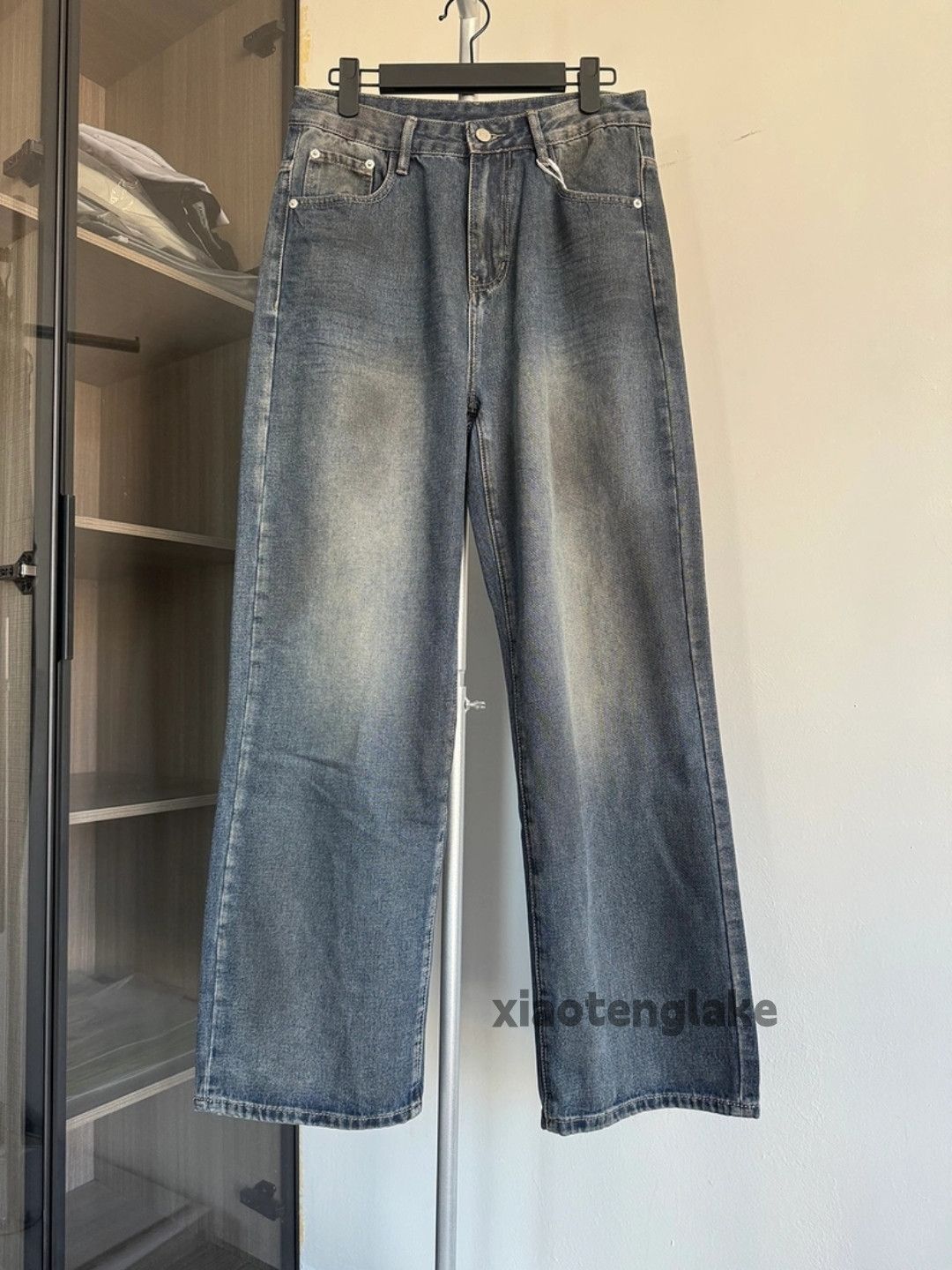 Jean × Vintage Washed faded loose baggy stain paint grunge jeans Size US 32 / EU 48 - 3 Thumbnail