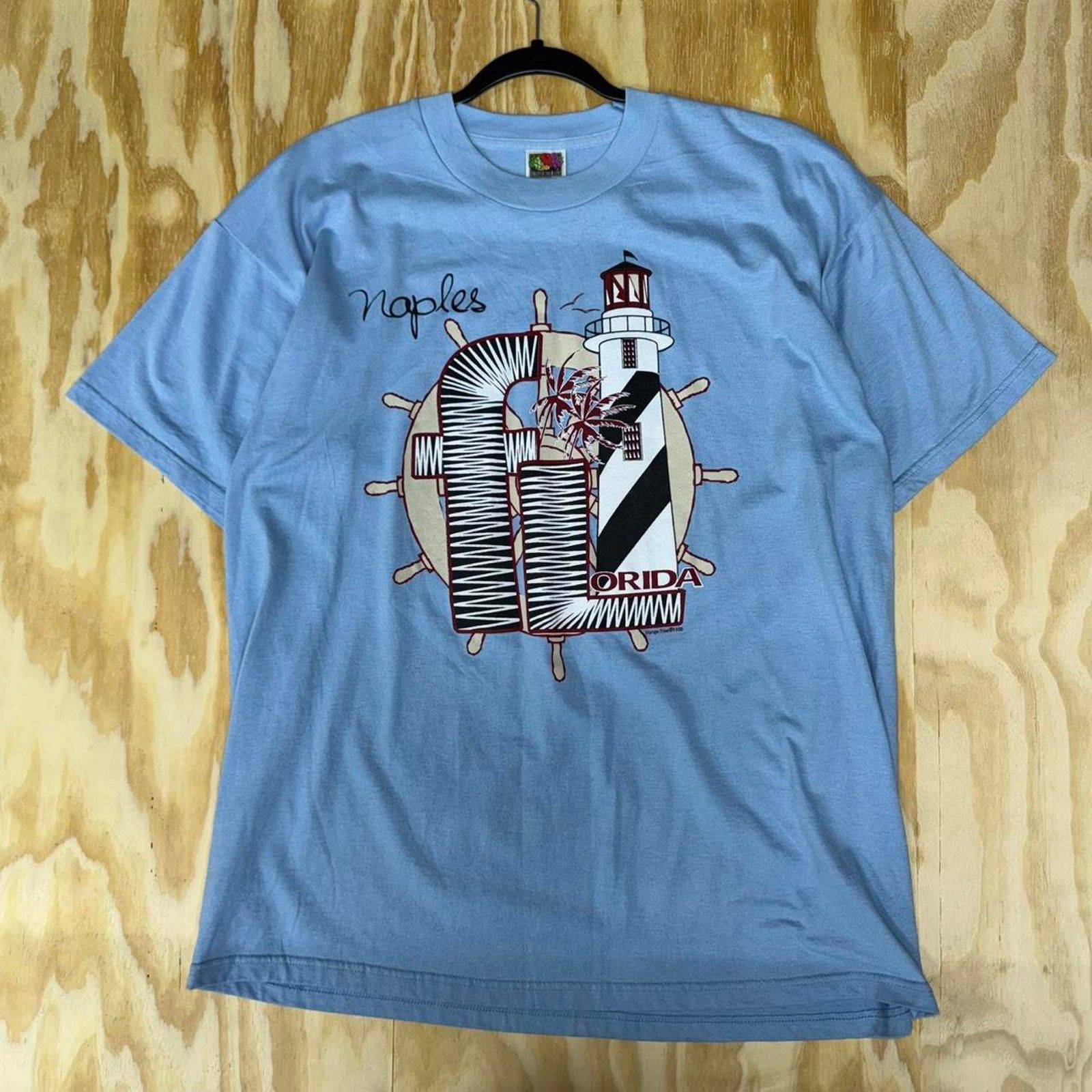 Fruit Of The Loom Vintage y2k naples florida tourist 2000s lighthouse t-shirt Size US XL / EU 56 / 4 - 1 Thumbnail