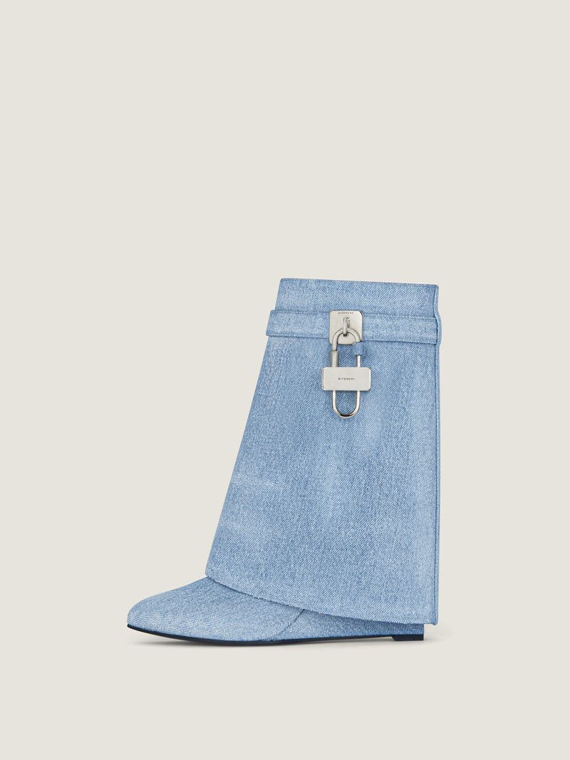 Givenchy o1w1db10326 Shark Lock 90mm Ankle Boots in Blue Size US 9 / IT 39 - 4 Thumbnail