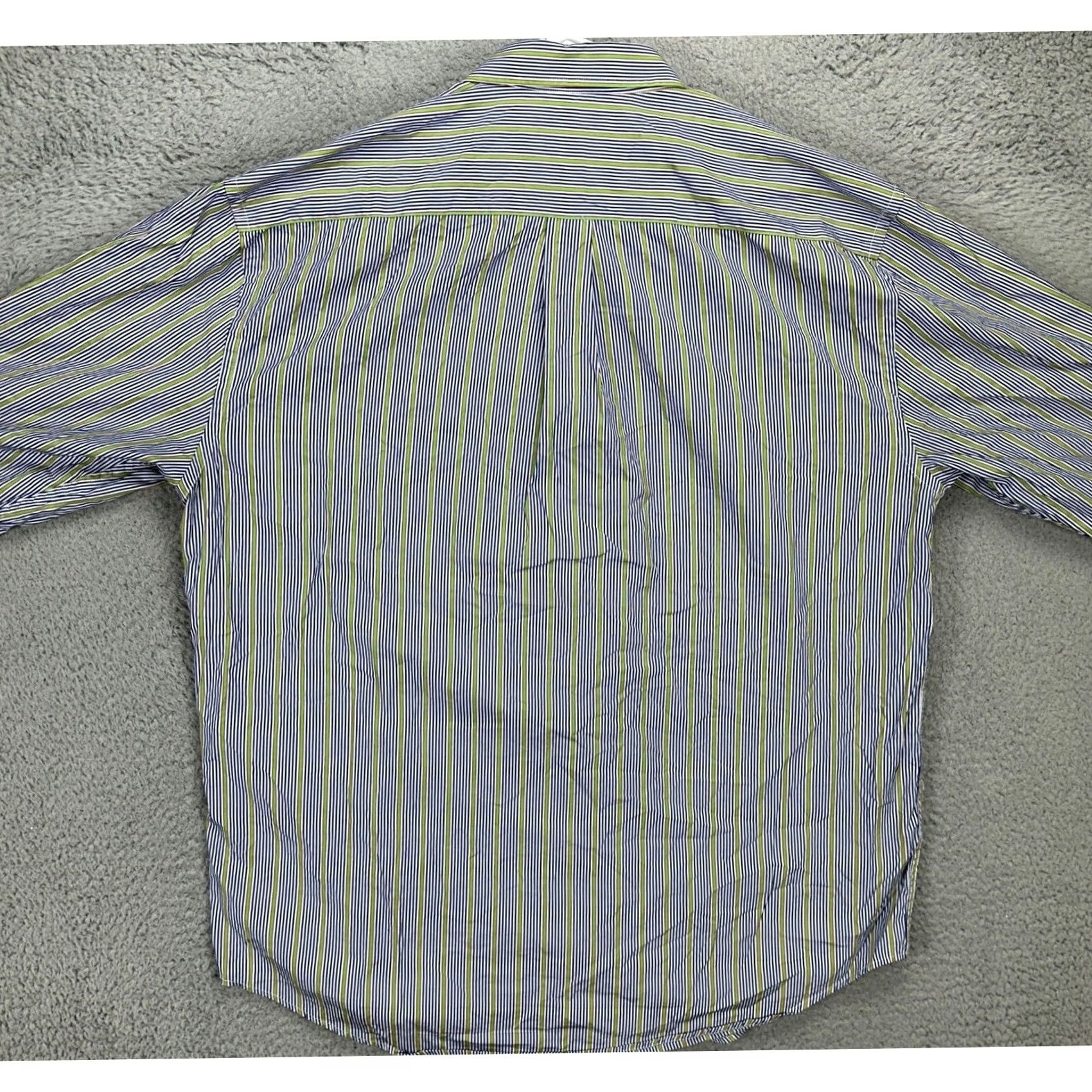Vintage Hickey Freeman Mens Button Down Shirt 2XL Blue Flap Pocket Striped Long Sleeve Size US XXL / EU 58 / 5 - 2 Thumbnail