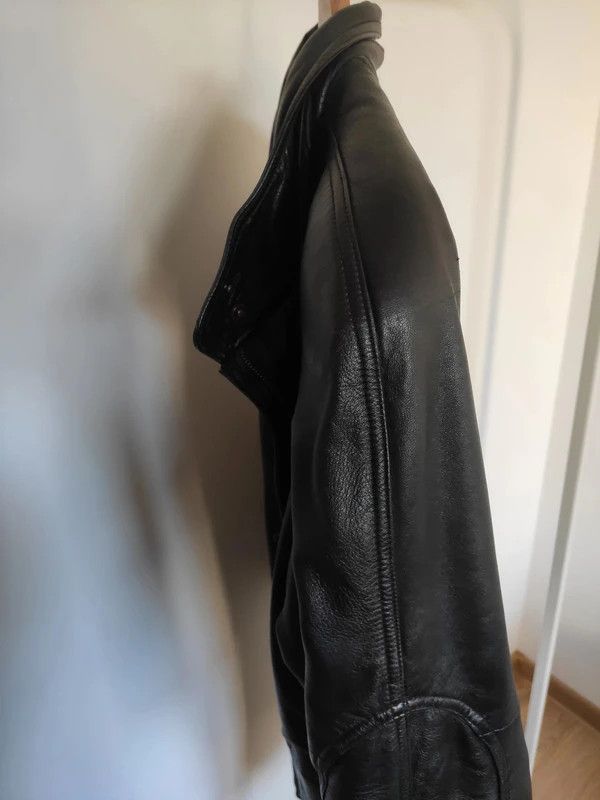 Leather Unique 90s Vintage Leather Coat Size M / US 6-8 / IT 42-44 - 9 Thumbnail