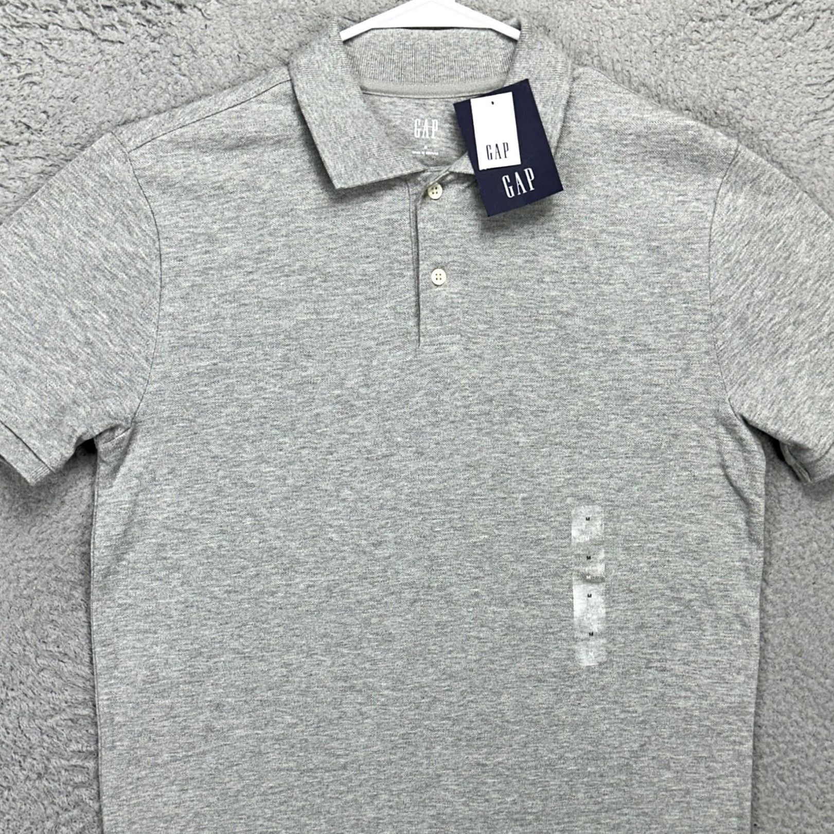 Gap Gap Polo Shirt Mens Medium Light Grey Short Sleeve Breathable Stretch Cotton Spandex Rugby Casual NWT Size US M / EU 48-50 / 2 - 2 Thumbnail